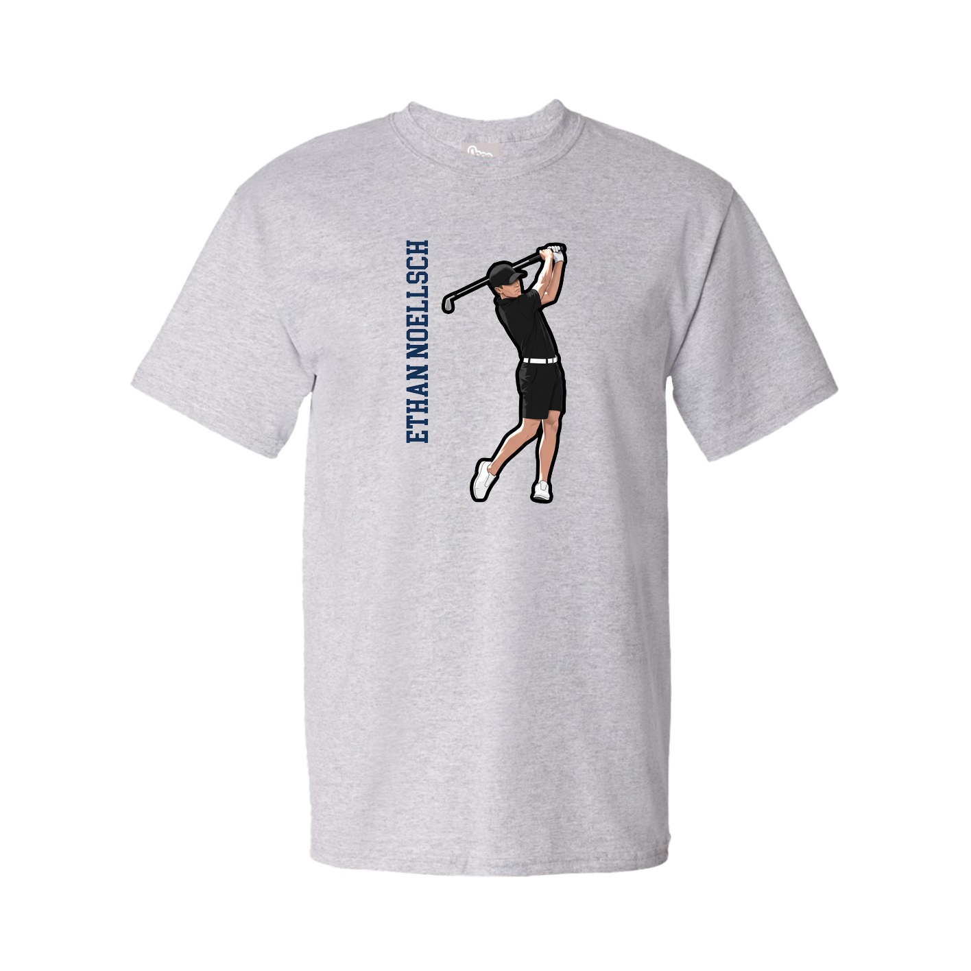 Youth Tee — Name Vertical in Grey