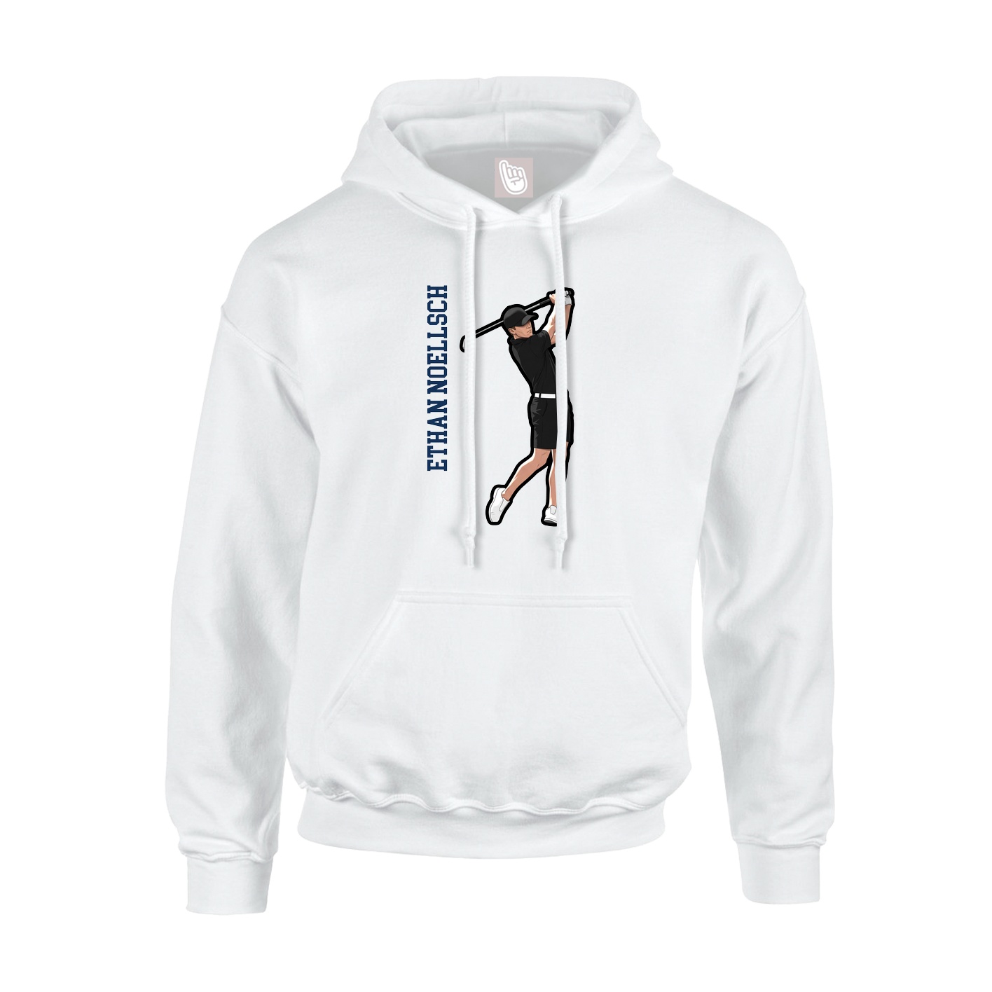 Youth Hoodie — Name Vertical in White