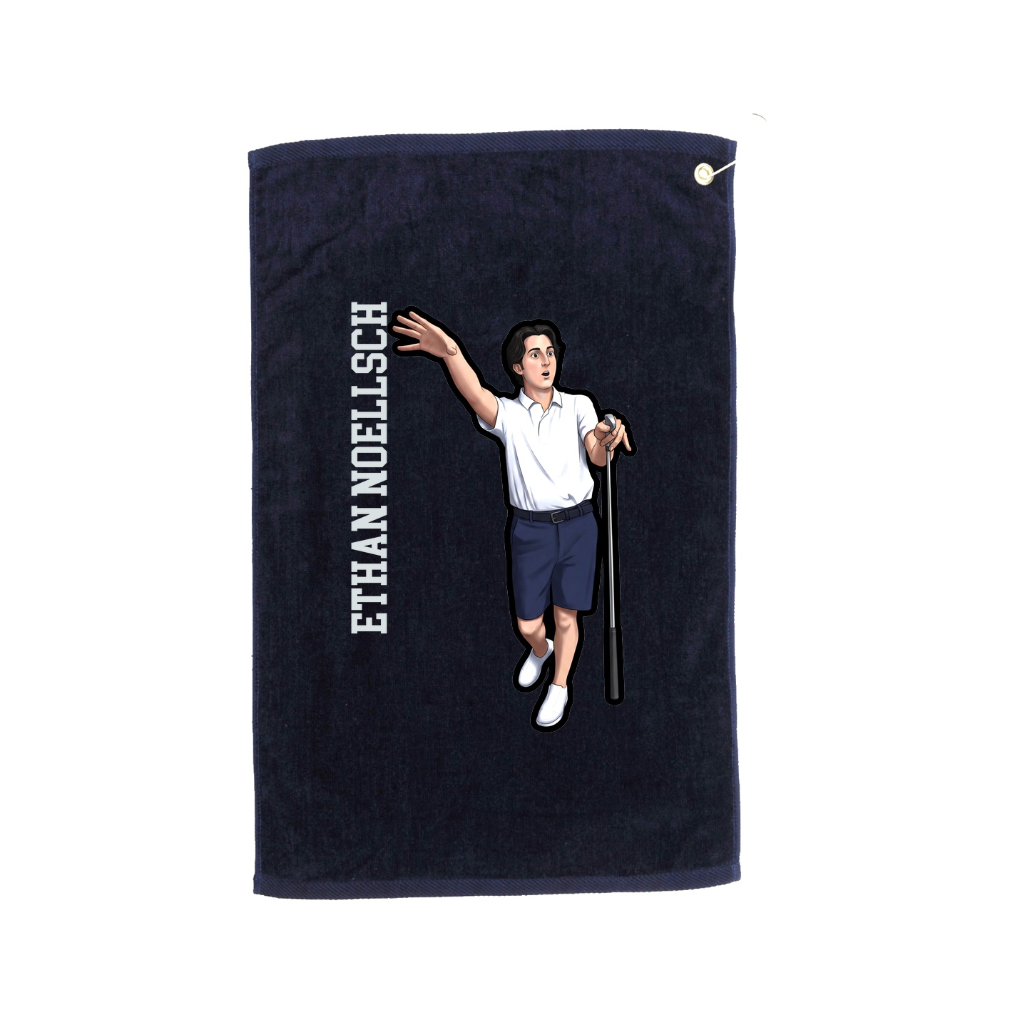 Golf Towel — Name Vertical in Navy