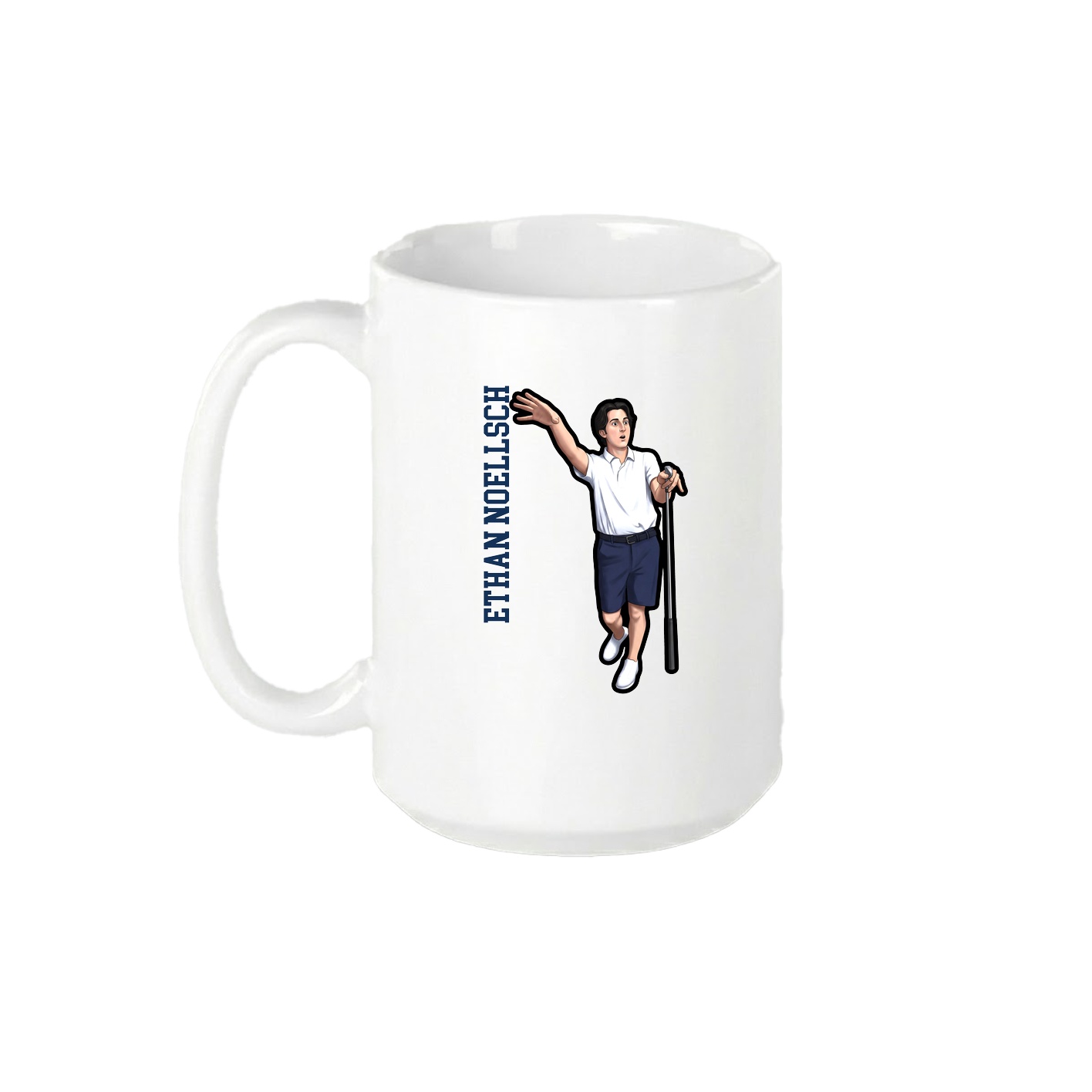 15oz Coffee Mug — Name Vertical in White