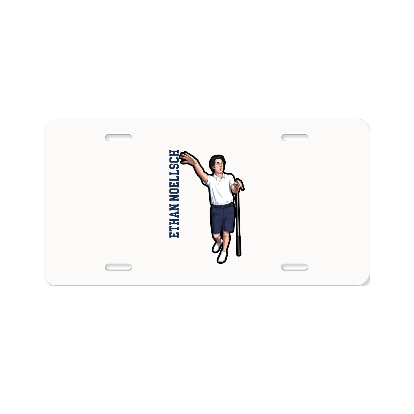 License Plate — Name Vertical in Classic