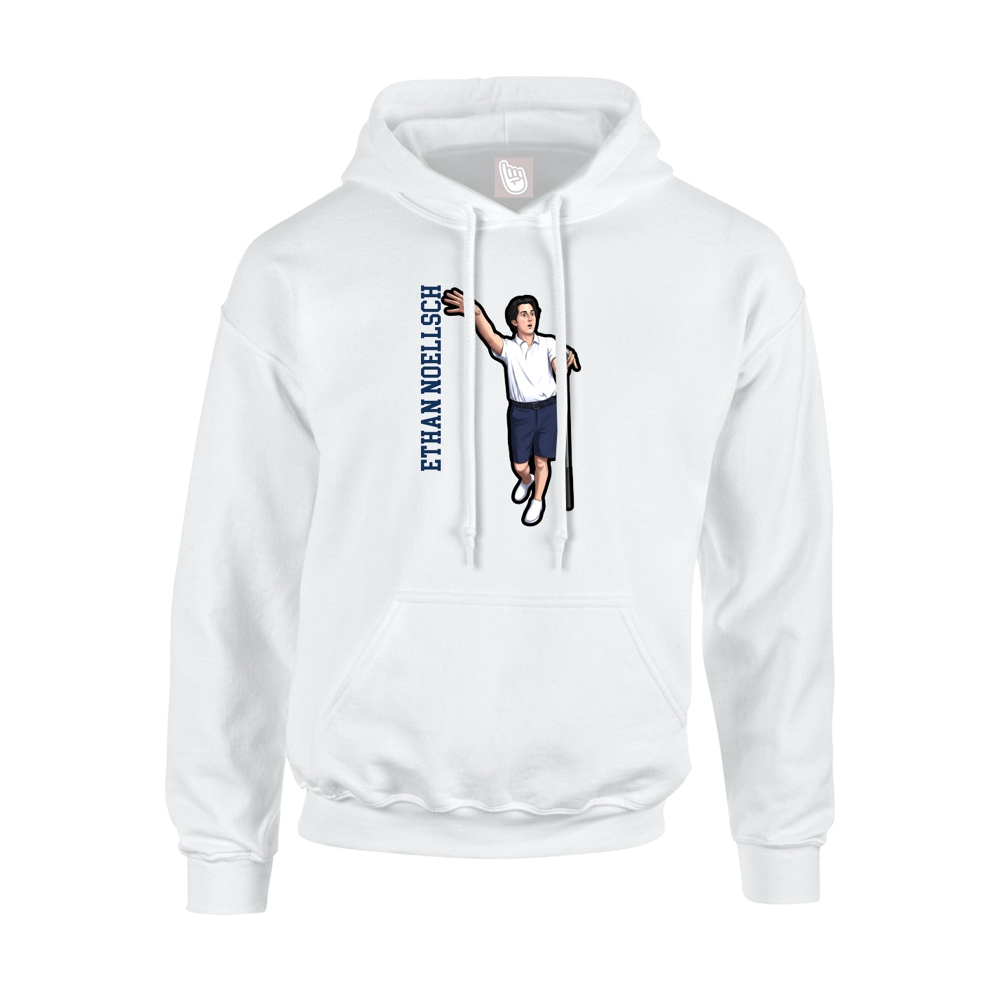 Youth Hoodie — Name Vertical in White