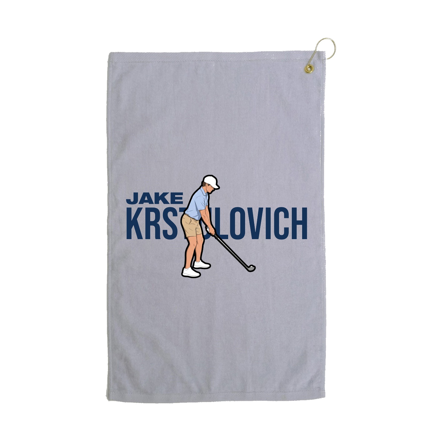 Golf Towel — Player Name in Grey