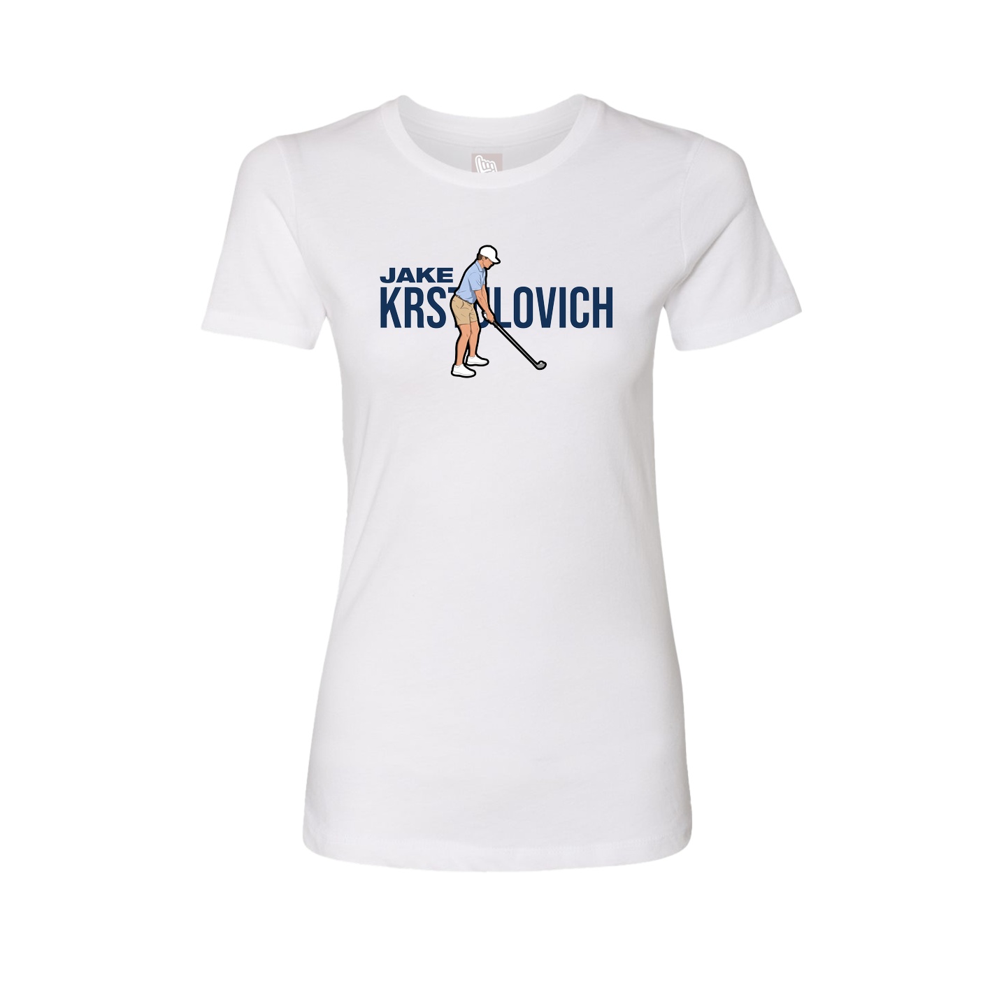 Fitted Women's Tee — Player Name in White