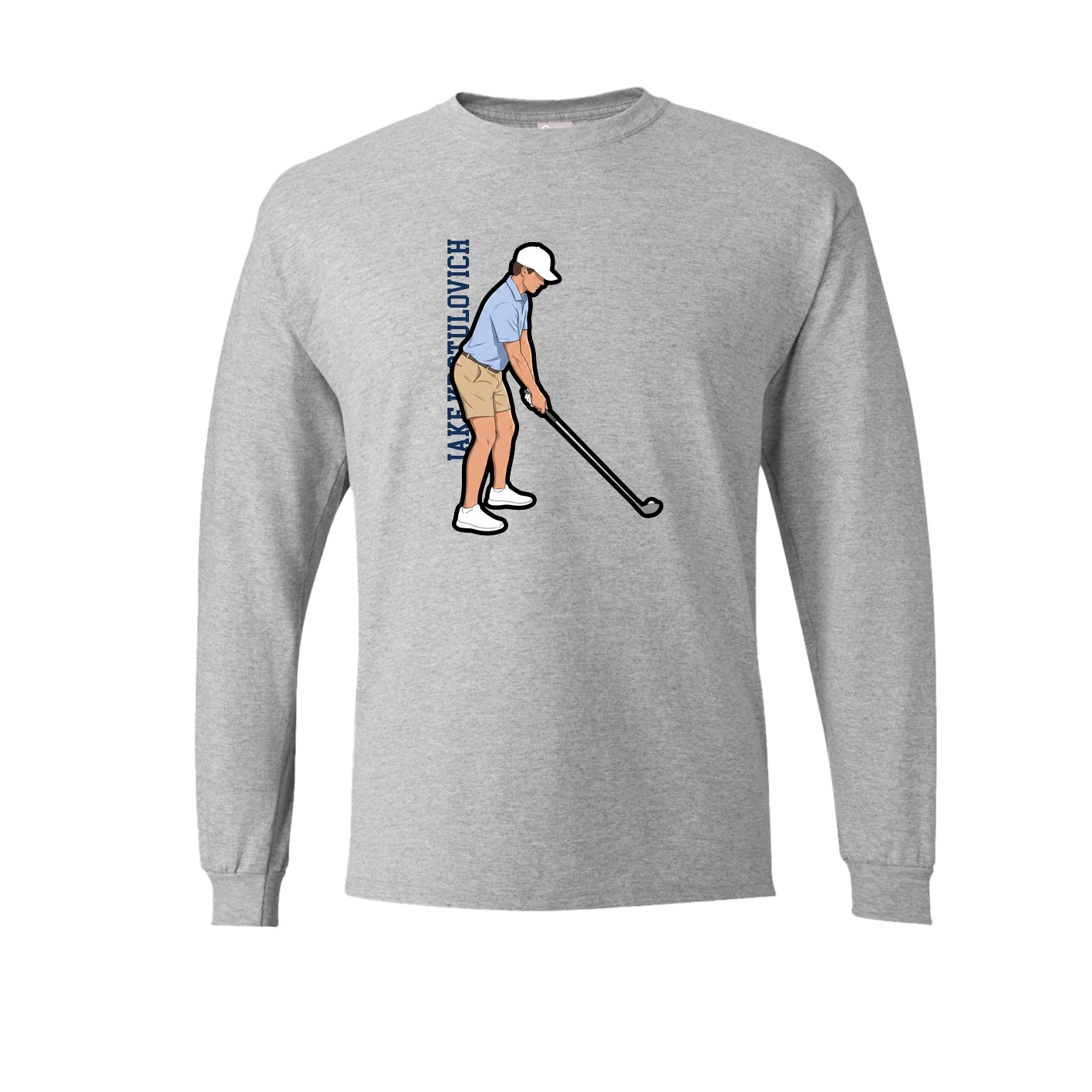 Long Sleeve Tee — Name Vertical in Grey