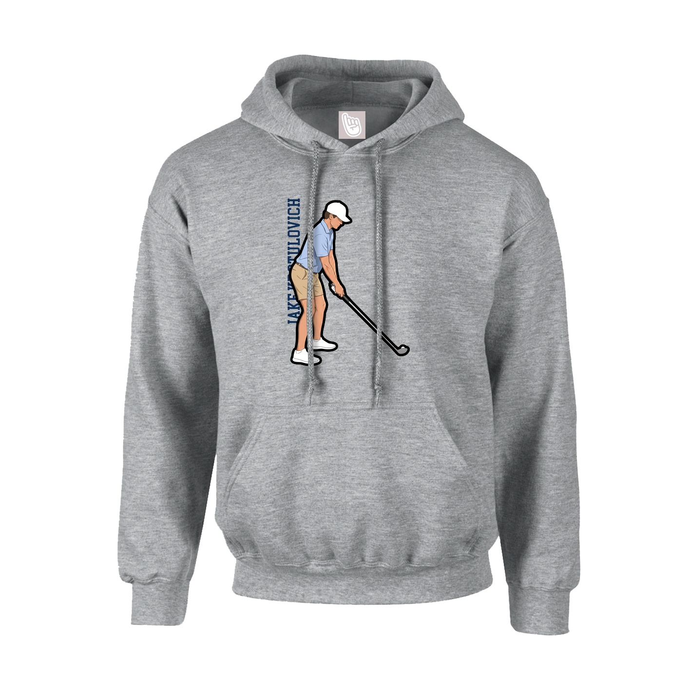 Youth Hoodie — Name Vertical in Grey