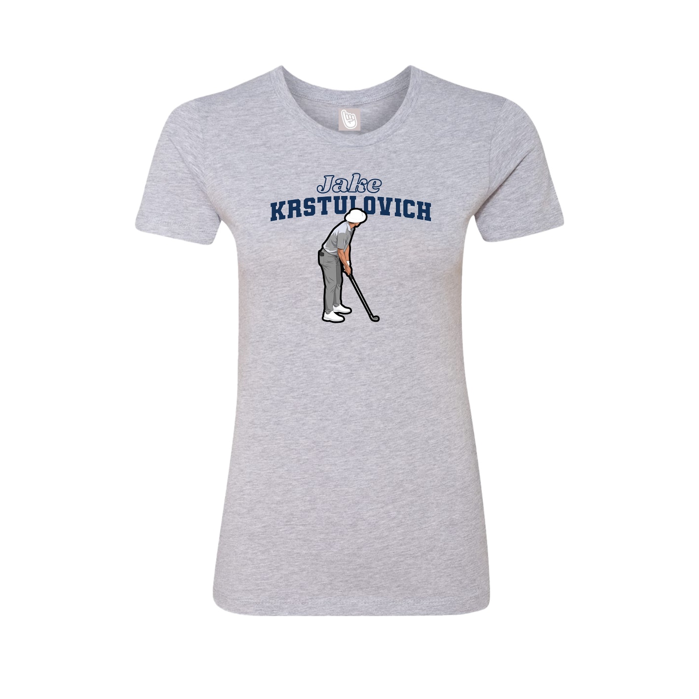 Fitted Women's Tee — Name Arch in Grey