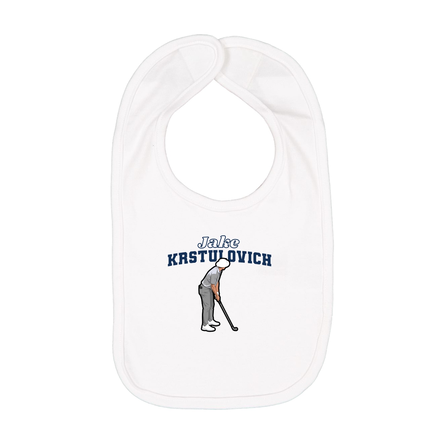 Infant Bib — Name Arch in White