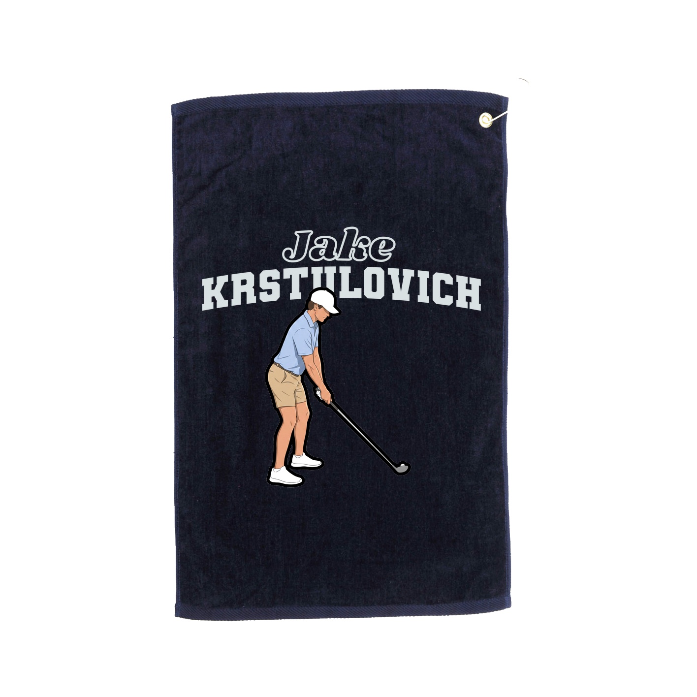 Golf Towel — Name Arch in Navy