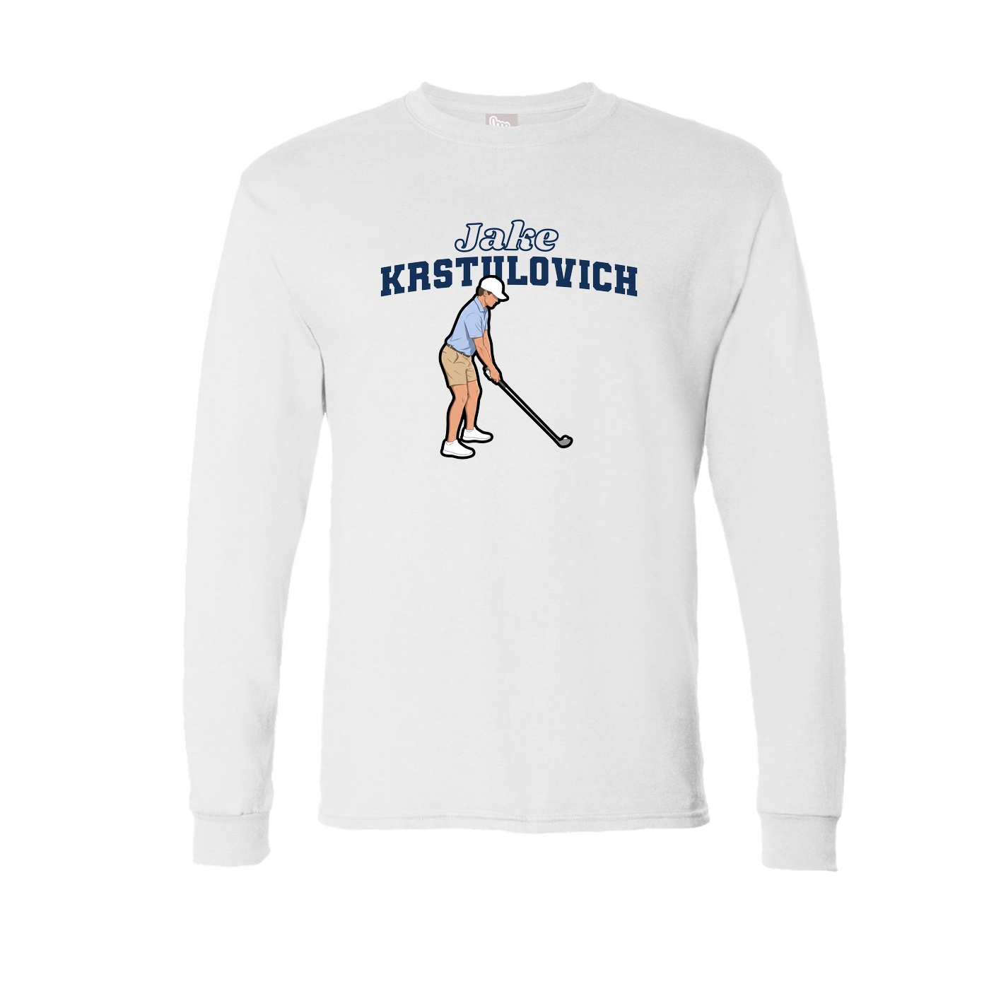 Long Sleeve Tee — Name Arch in White