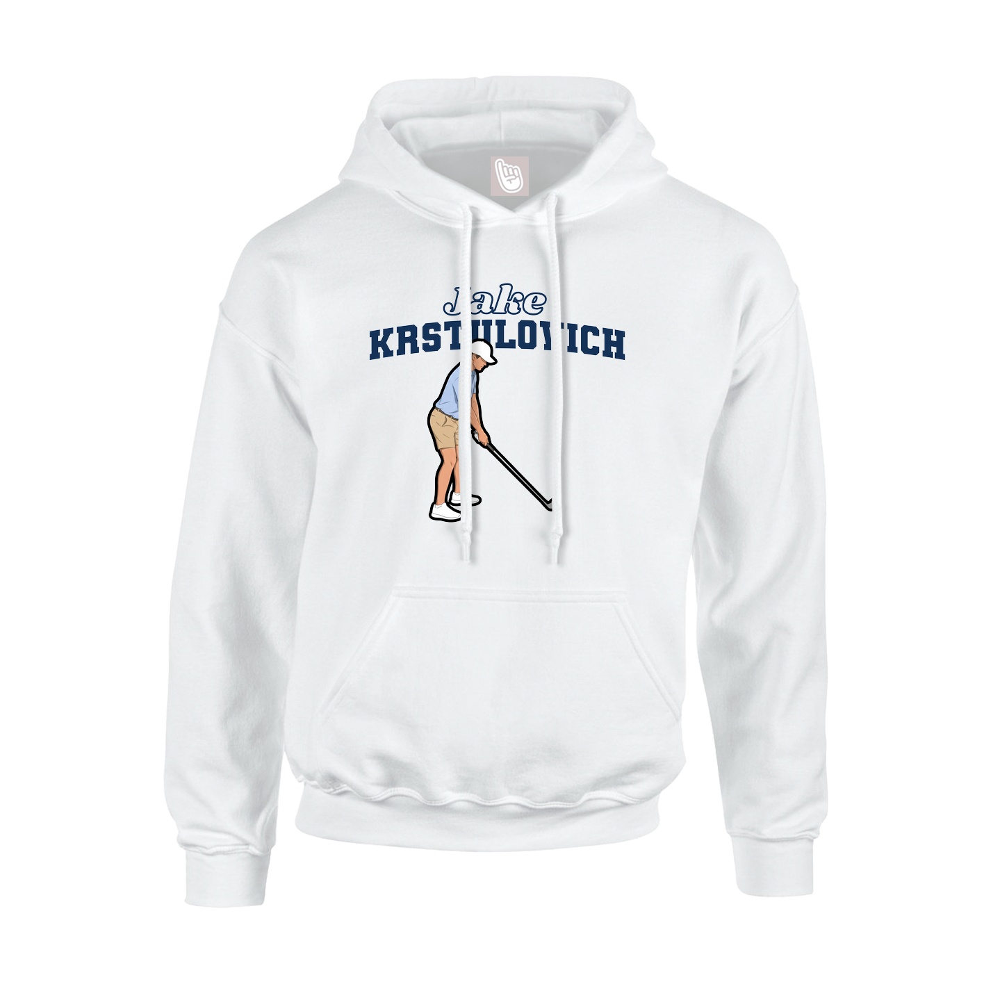 Youth Hoodie — Name Arch in White