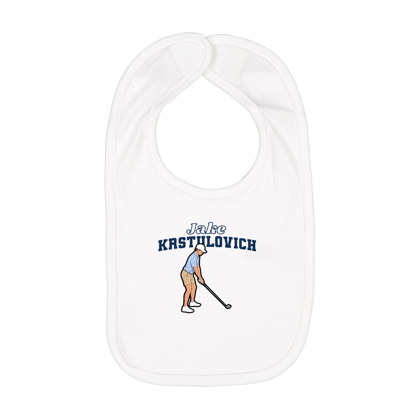 Infant Bib — Name Arch in White