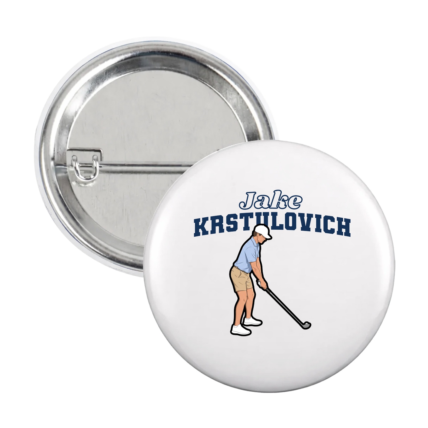 Game Day Button — Name Arch in White