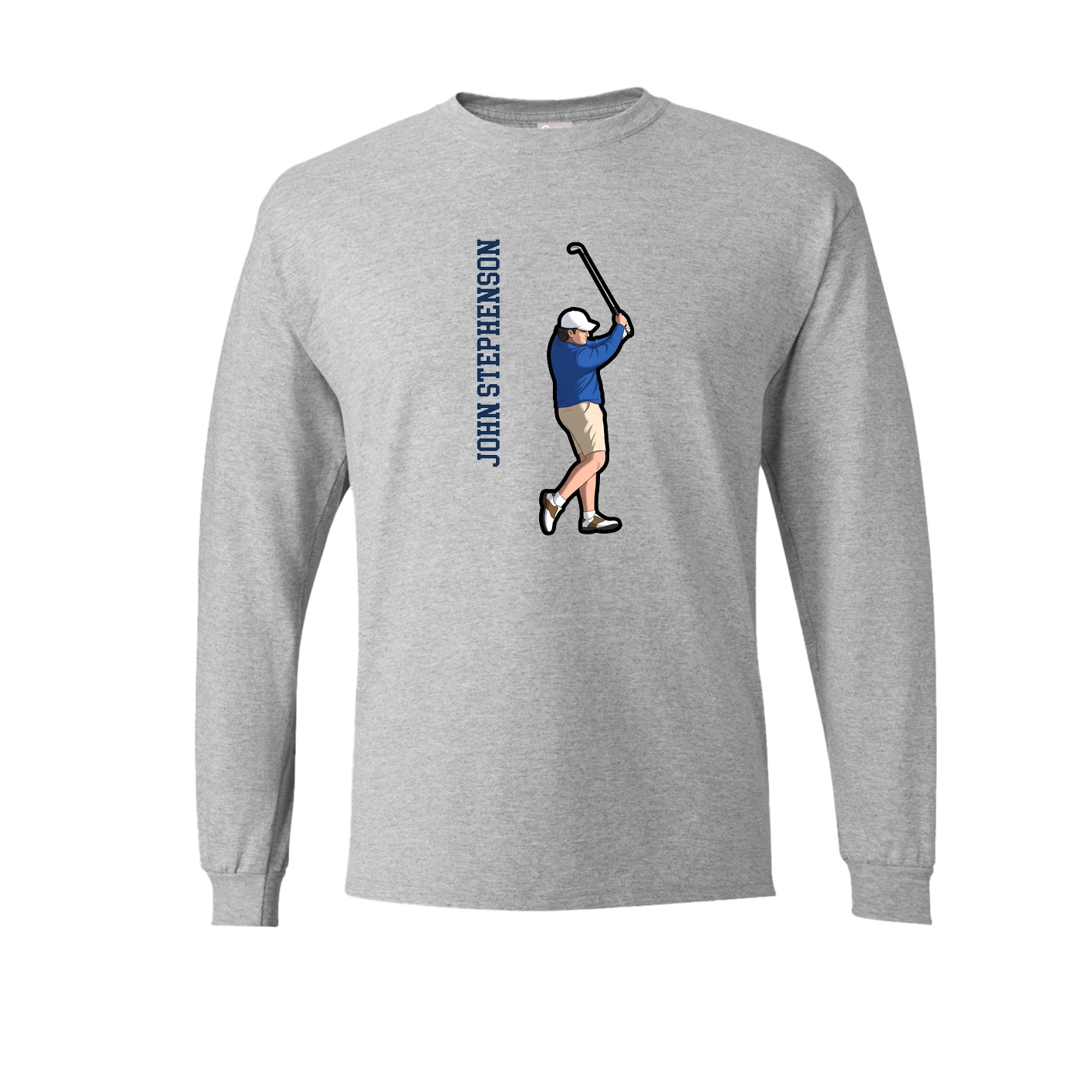 Long Sleeve Tee — Name Vertical in Grey
