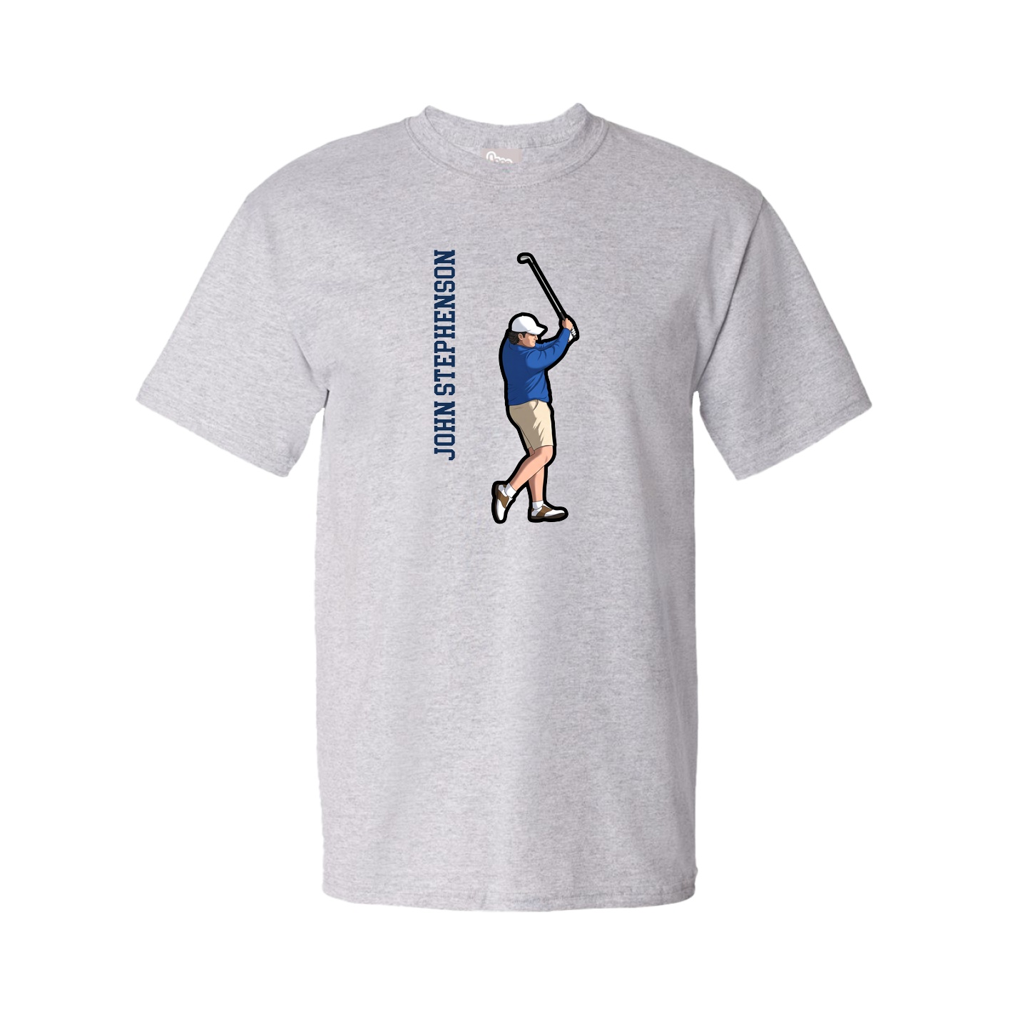 Youth Tee — Name Vertical in Grey