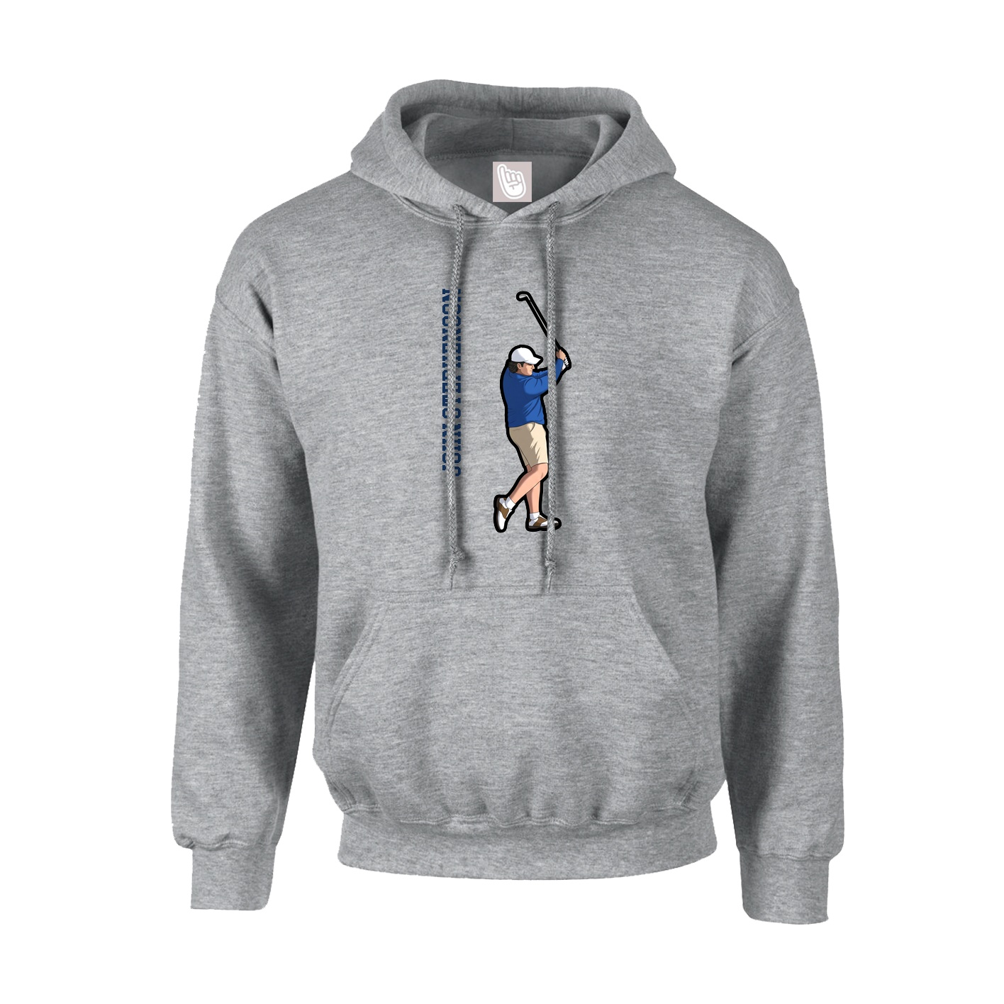 Hoodie — Name Vertical in Grey