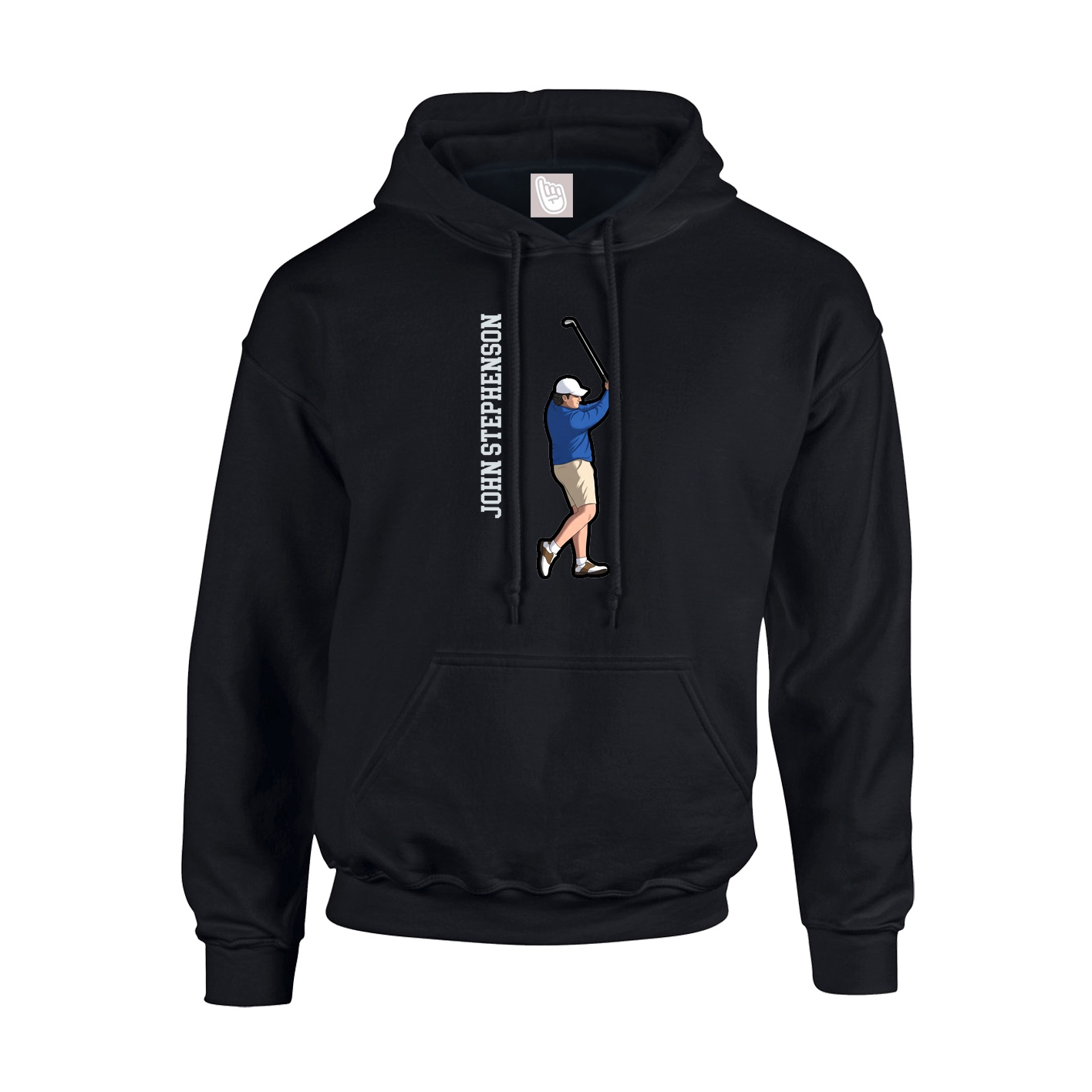 Youth Hoodie — Name Vertical in Black