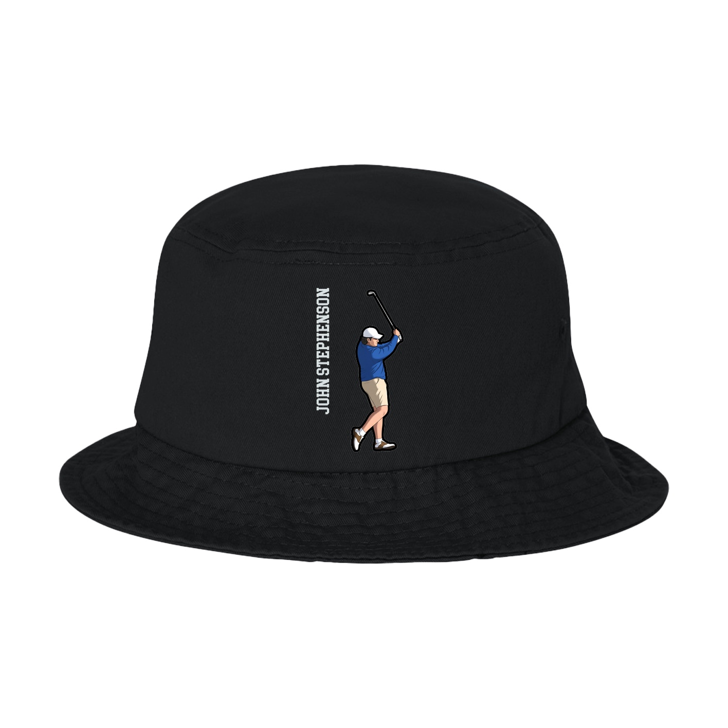 Bucket Cap — Name Vertical in Black