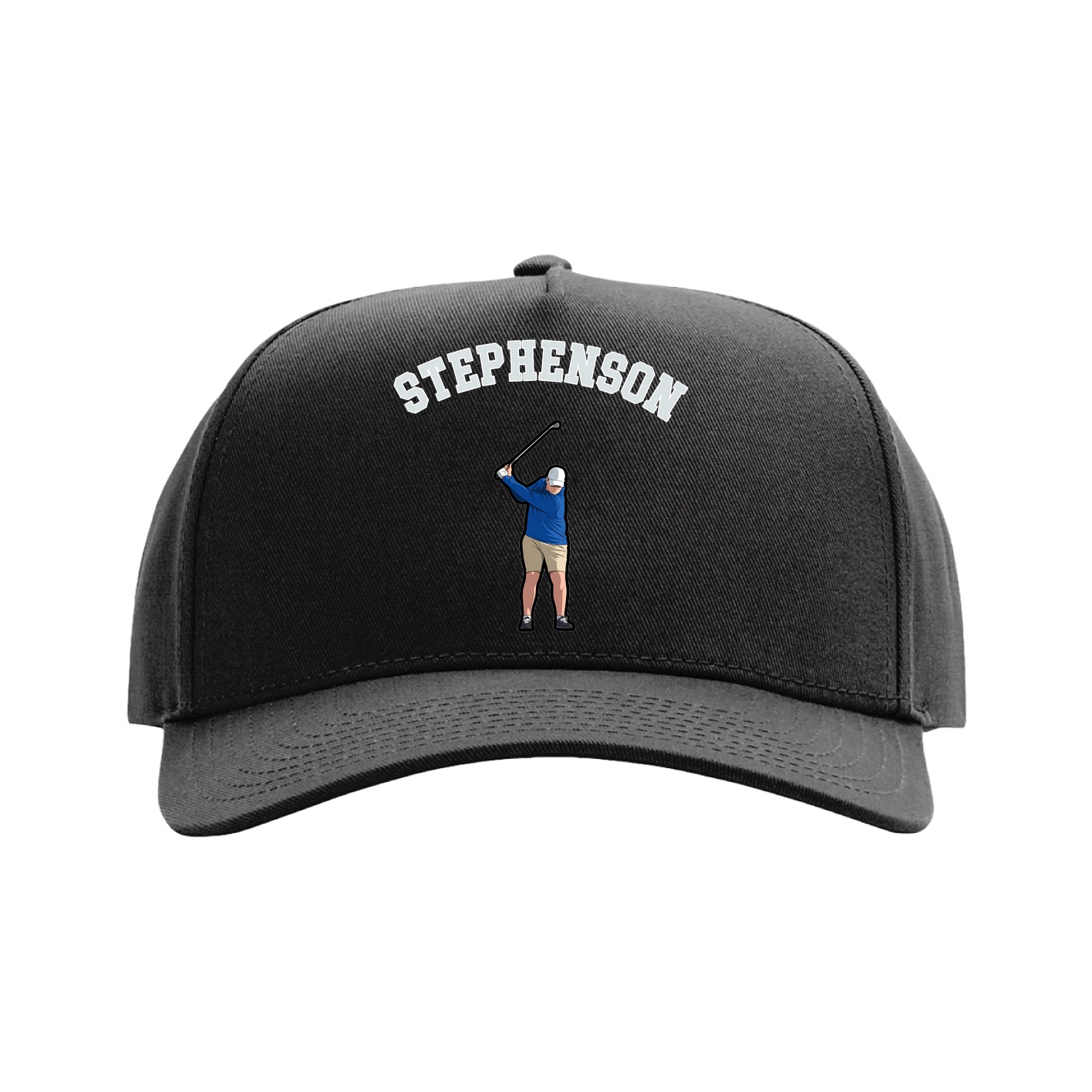 Full Fabric Five-Panel Champ Cap — Shirsey Arch in Black