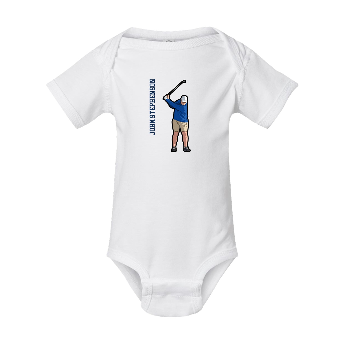 Baby Onesie — Name Vertical in White