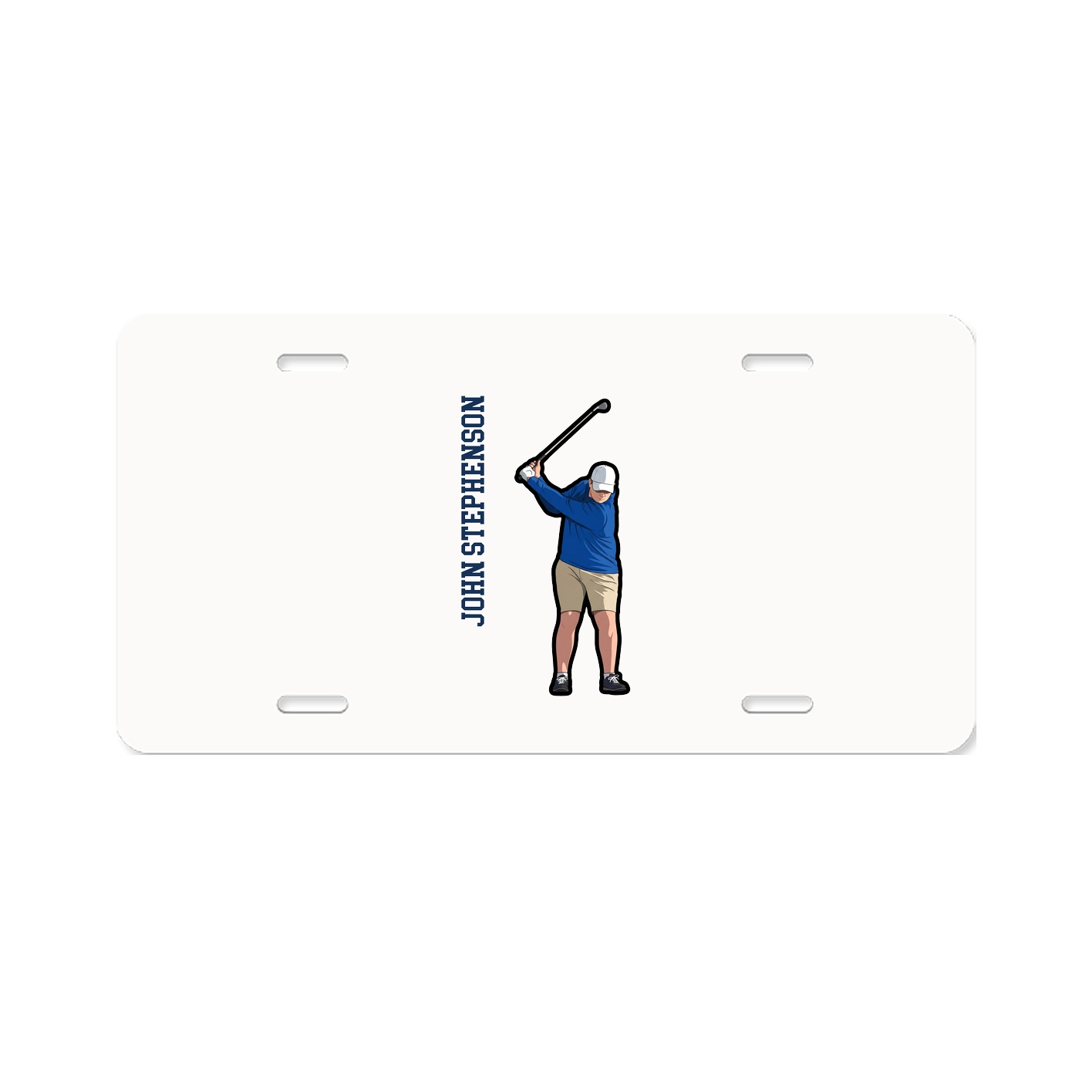 License Plate — Name Vertical in Classic