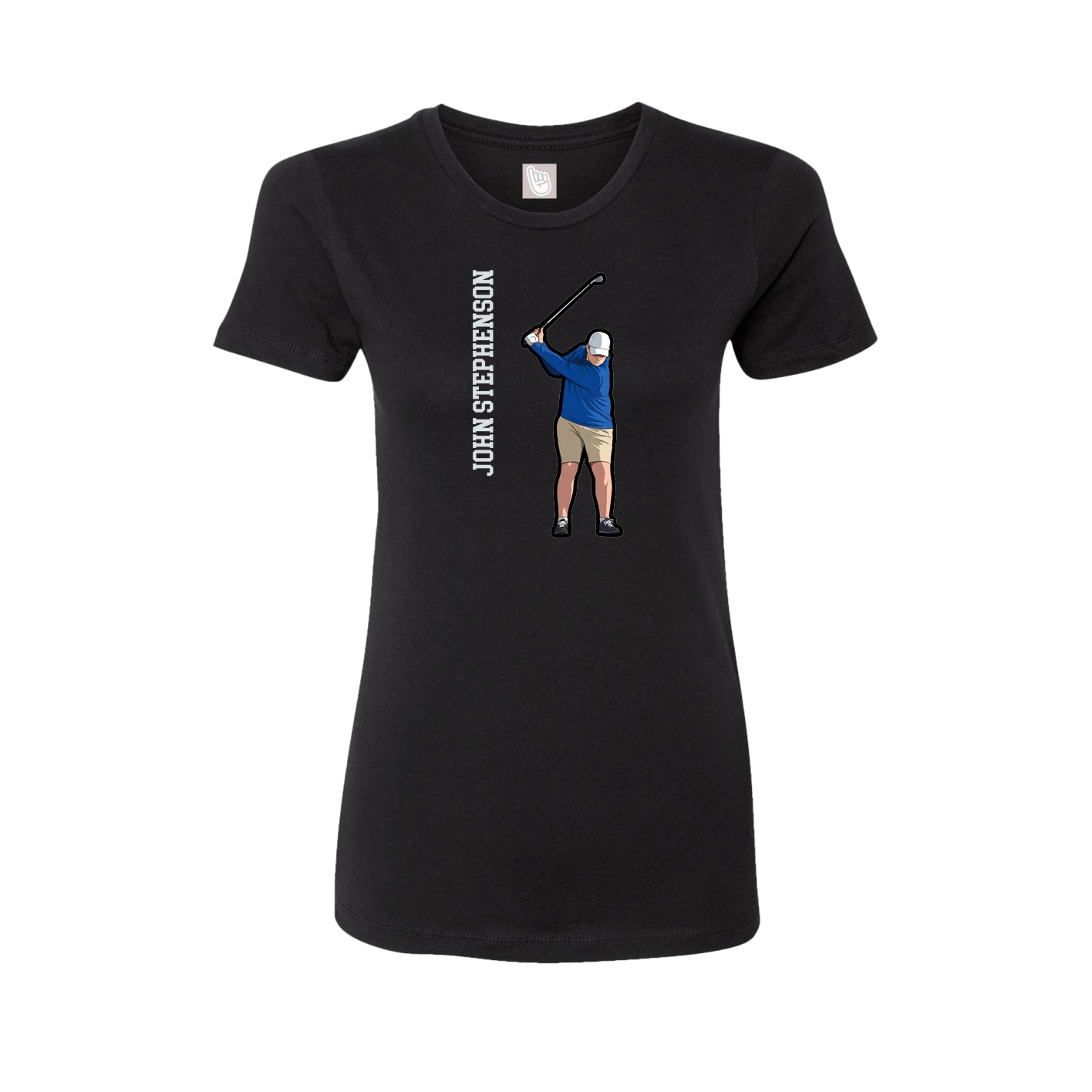 Womens Tee — Name Vertical in Black