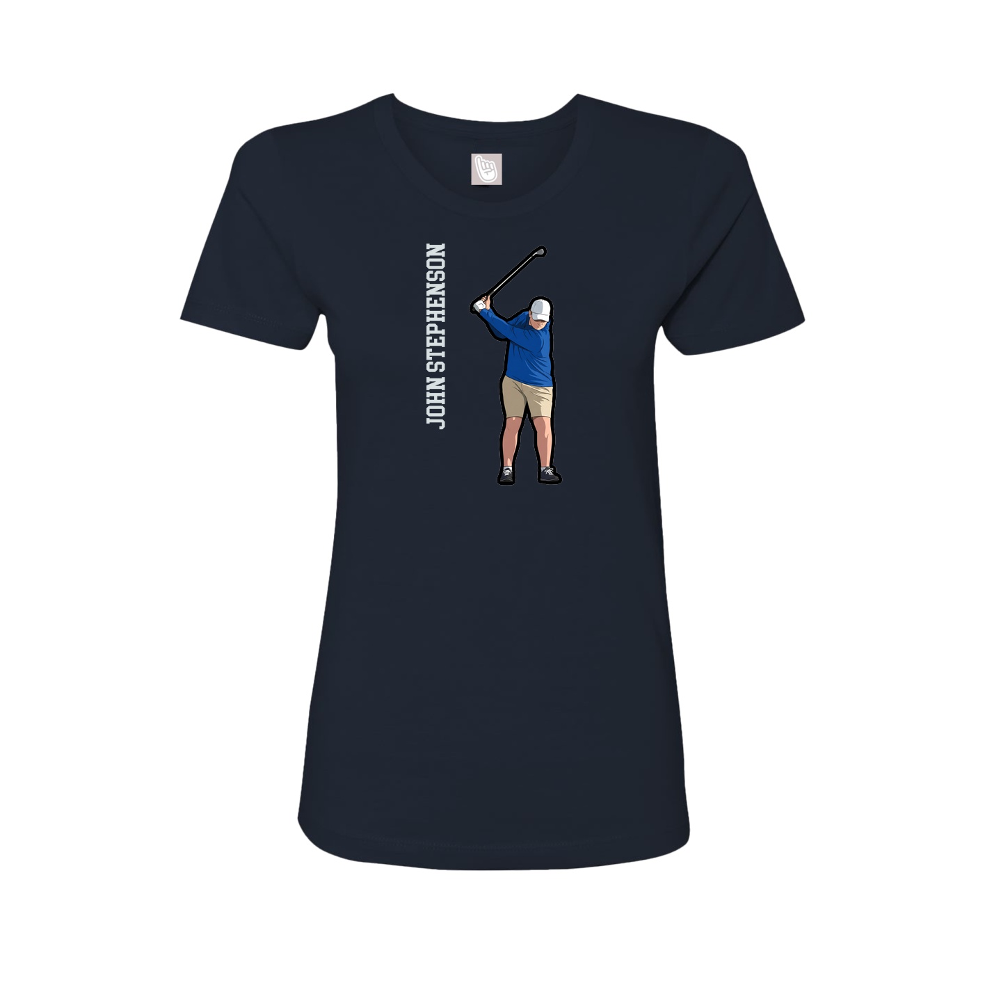 Womens Tee — Name Vertical in Navy