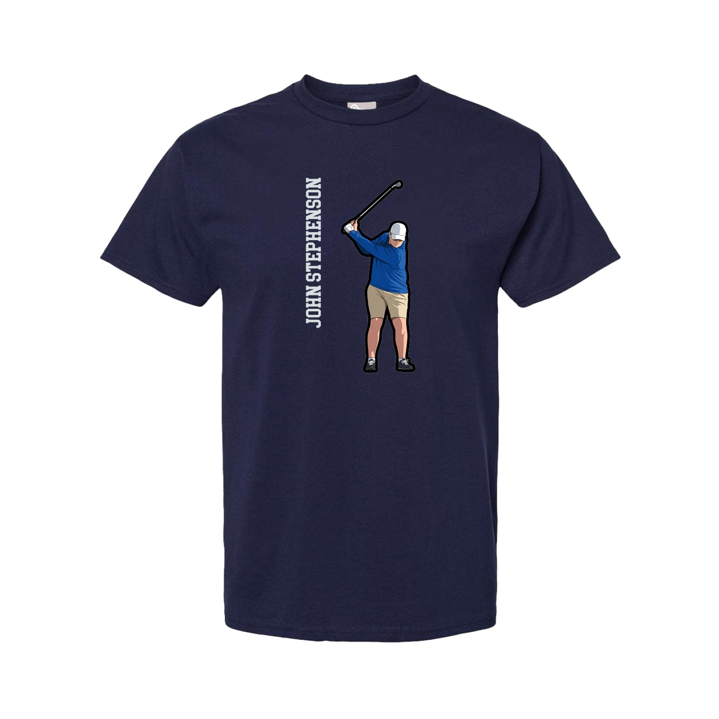 Youth Tee — Name Vertical in Navy