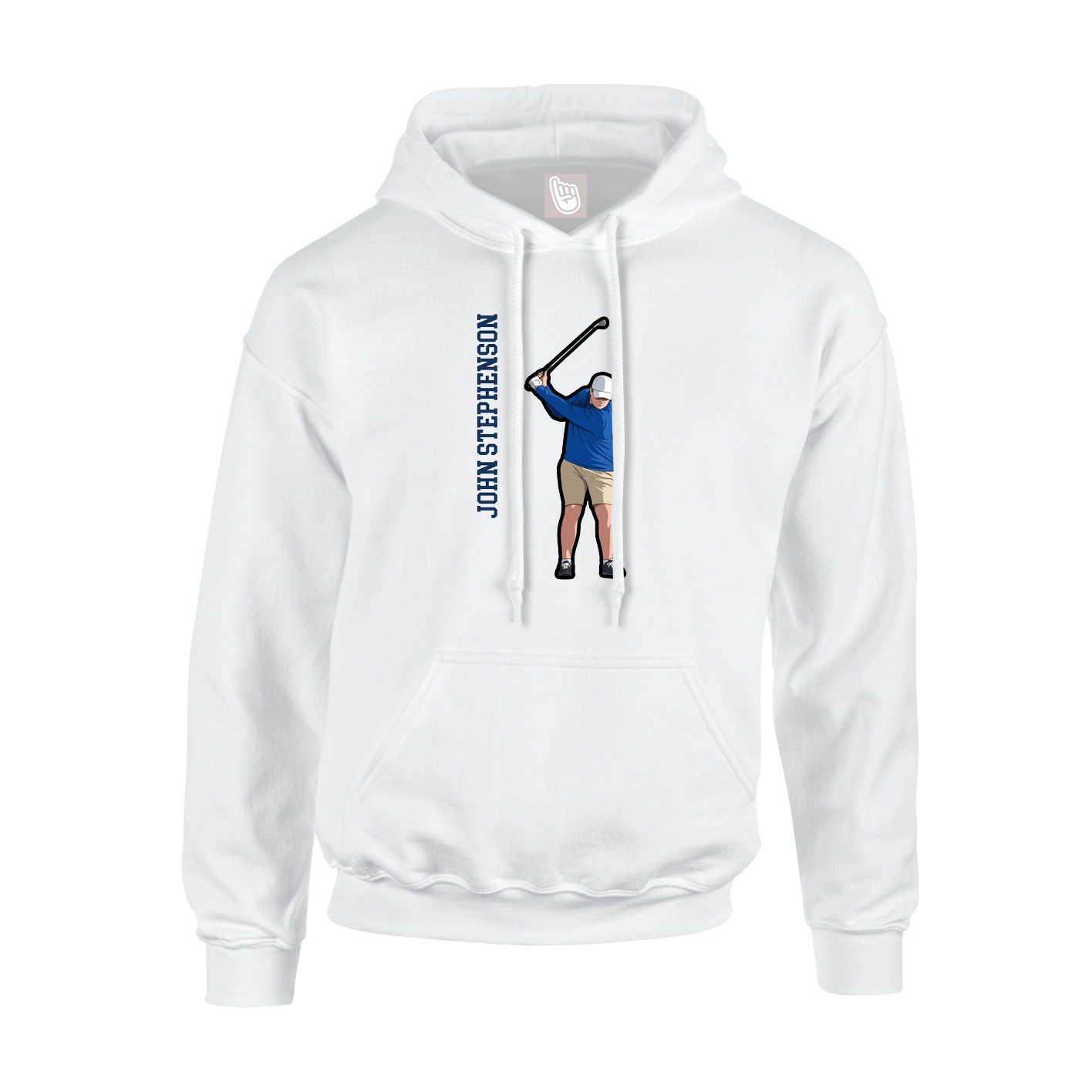 Youth Hoodie — Name Vertical in White