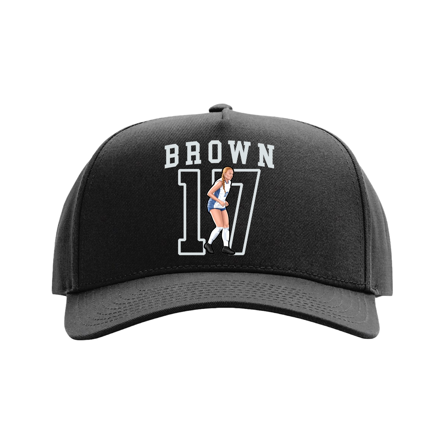Full Fabric Five-Panel Champ Cap — Shirsey in Black