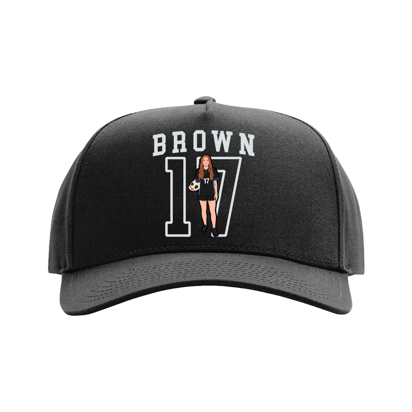 Full Fabric Five-Panel Champ Cap — Shirsey in Black