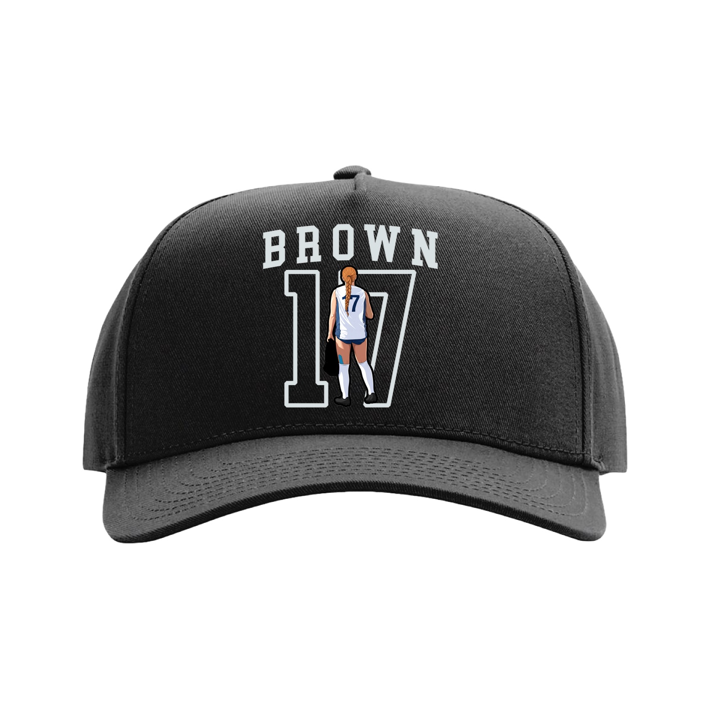 Full Fabric Five-Panel Champ Cap — Shirsey in Black