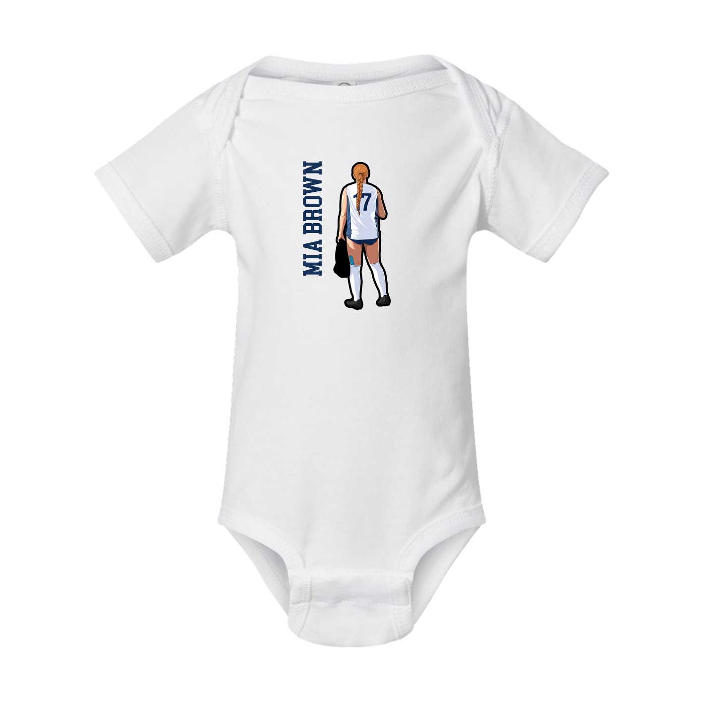 Baby Onesie — Name Vertical in White