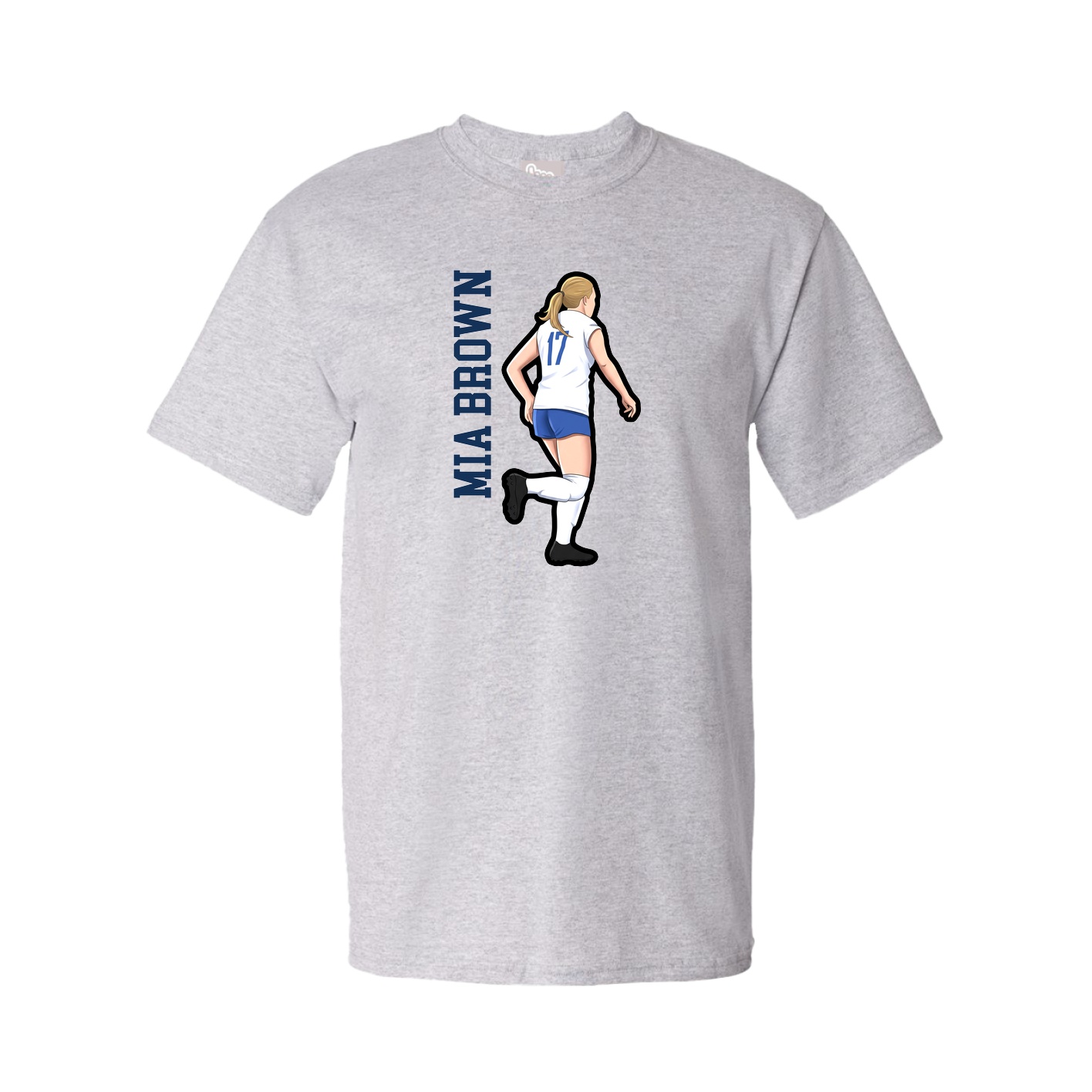 Tee — Name Vertical in Grey