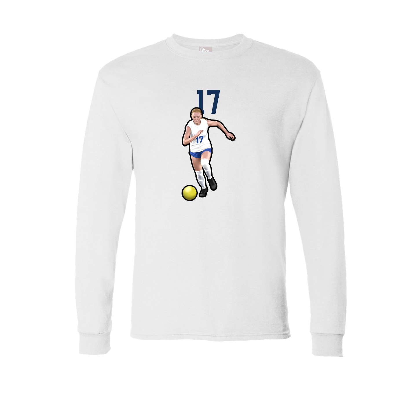 Long Sleeve Tee — Number Top in White