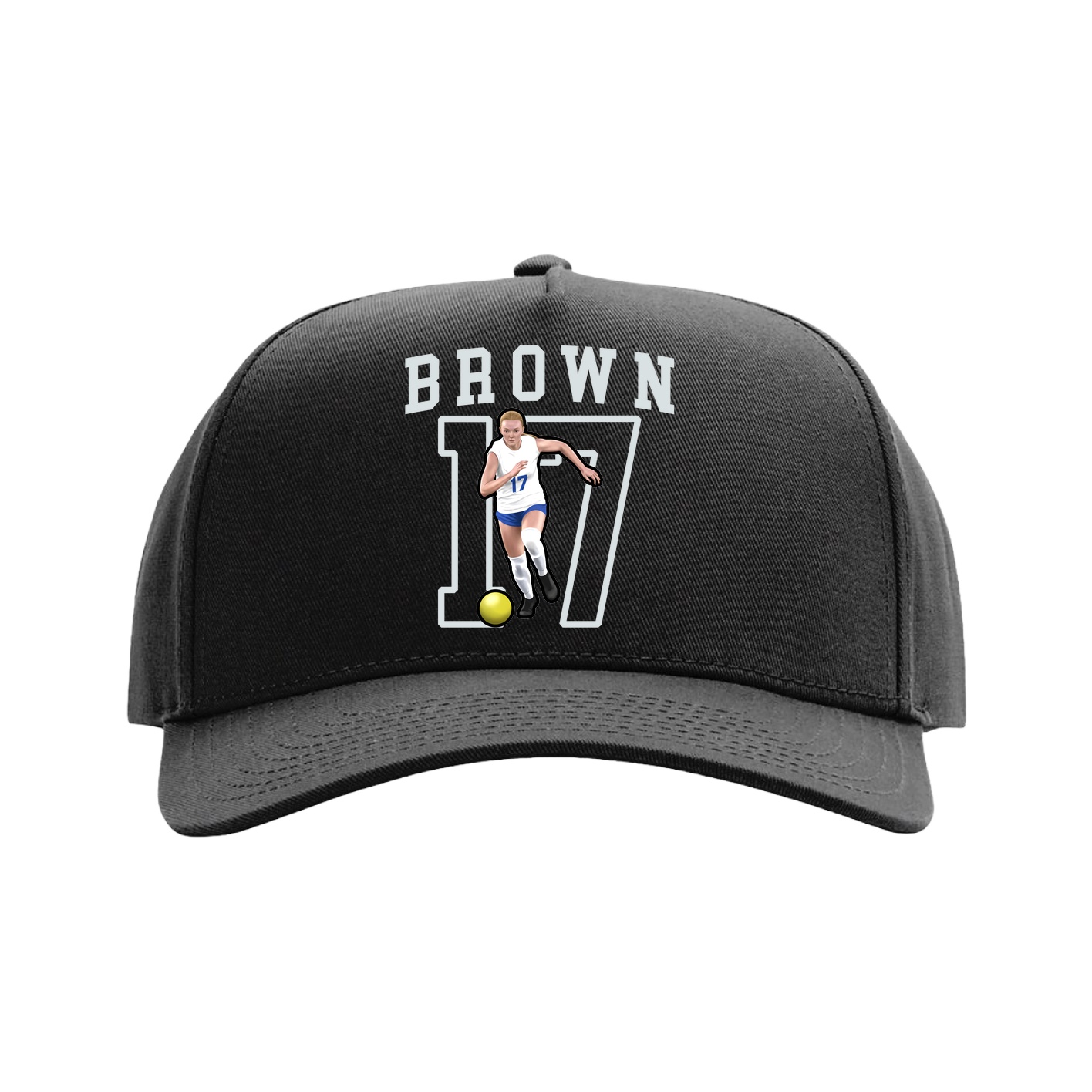 Full Fabric Five-Panel Champ Cap — Shirsey in Black