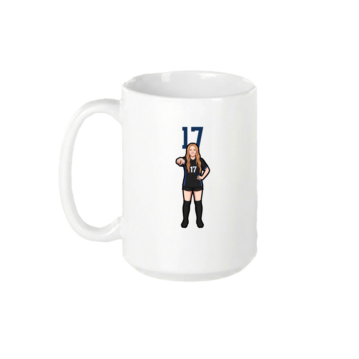 15oz Coffee Mug — Number Top in White