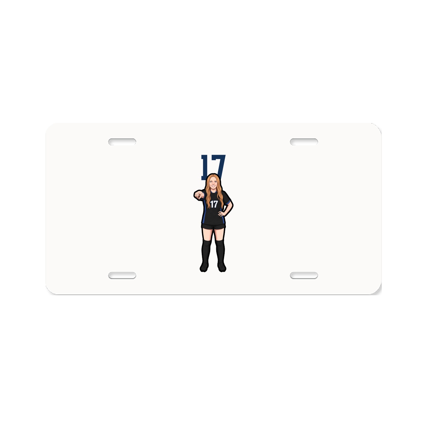 License Plate — Number Top in Classic