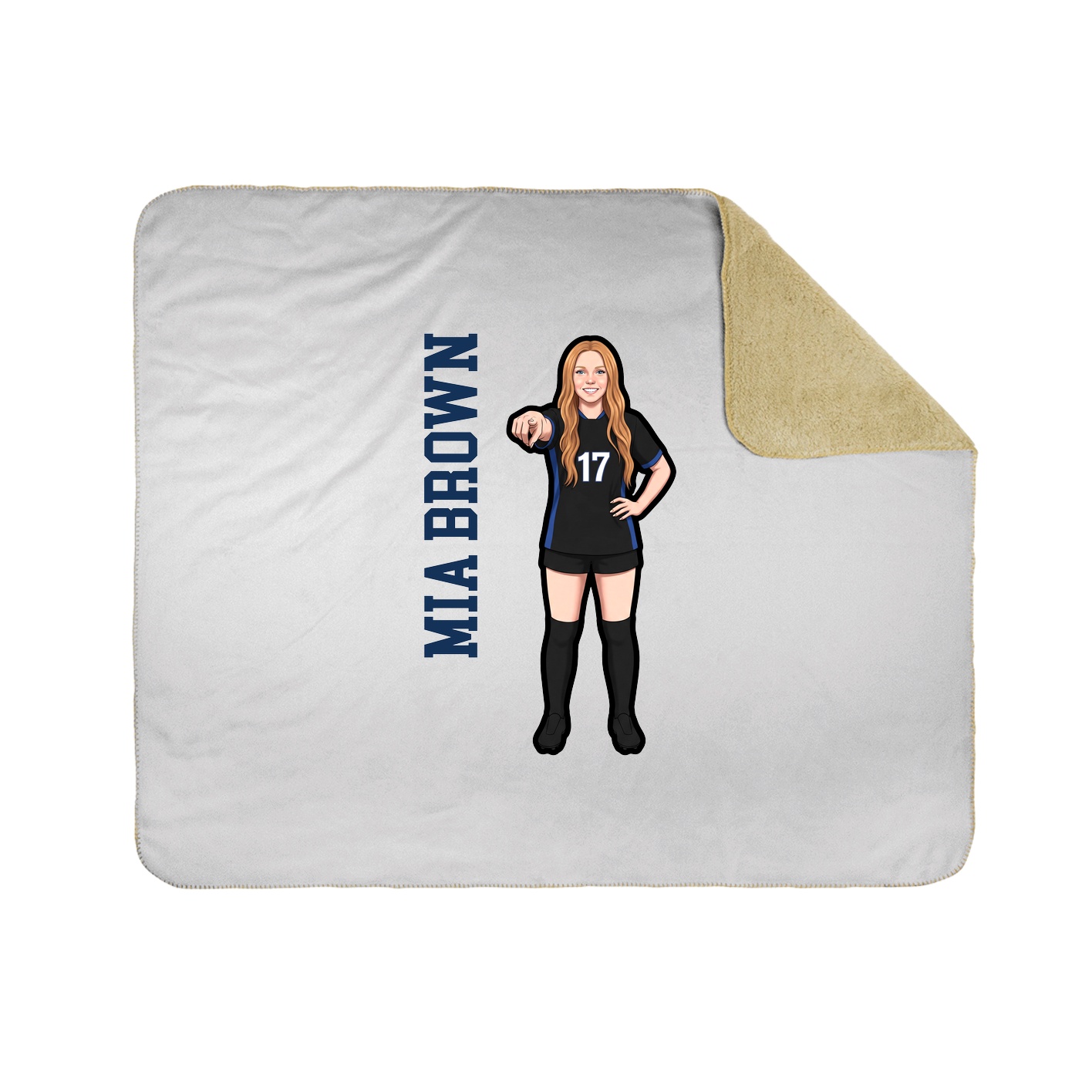 Throw Blanket — Name Vertical in White