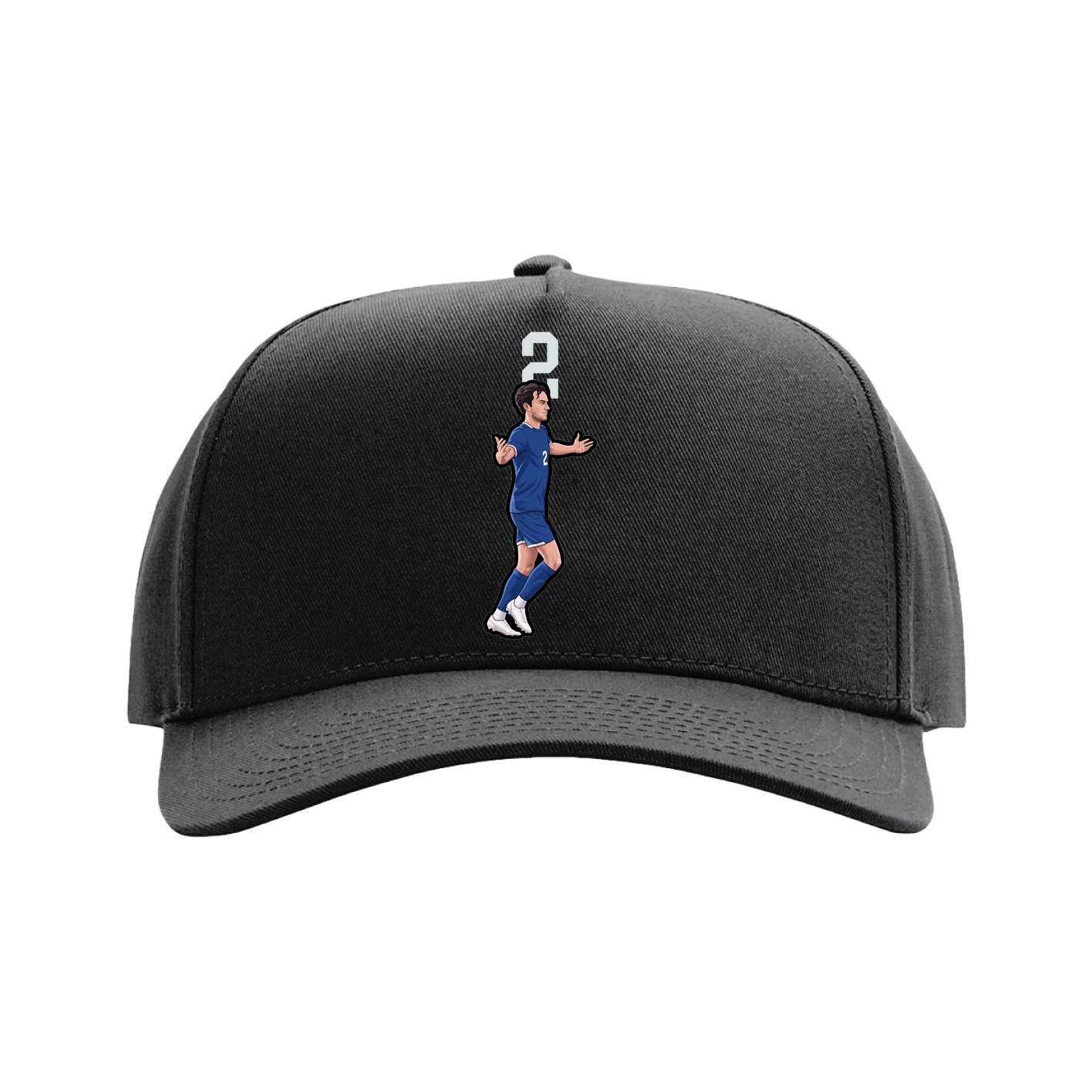 Full Fabric Five-Panel Champ Cap — Number Top in Black