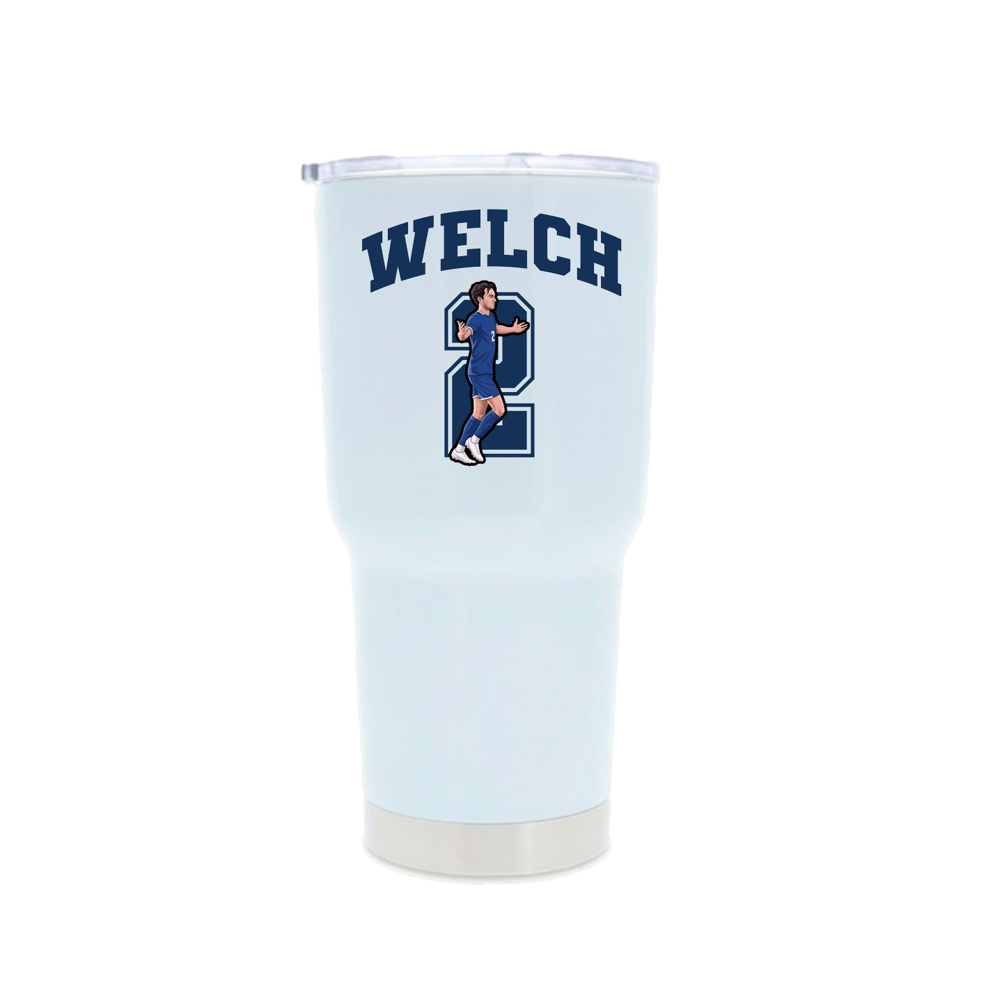 30oz Stainless Steel Tumbler — Number in White
