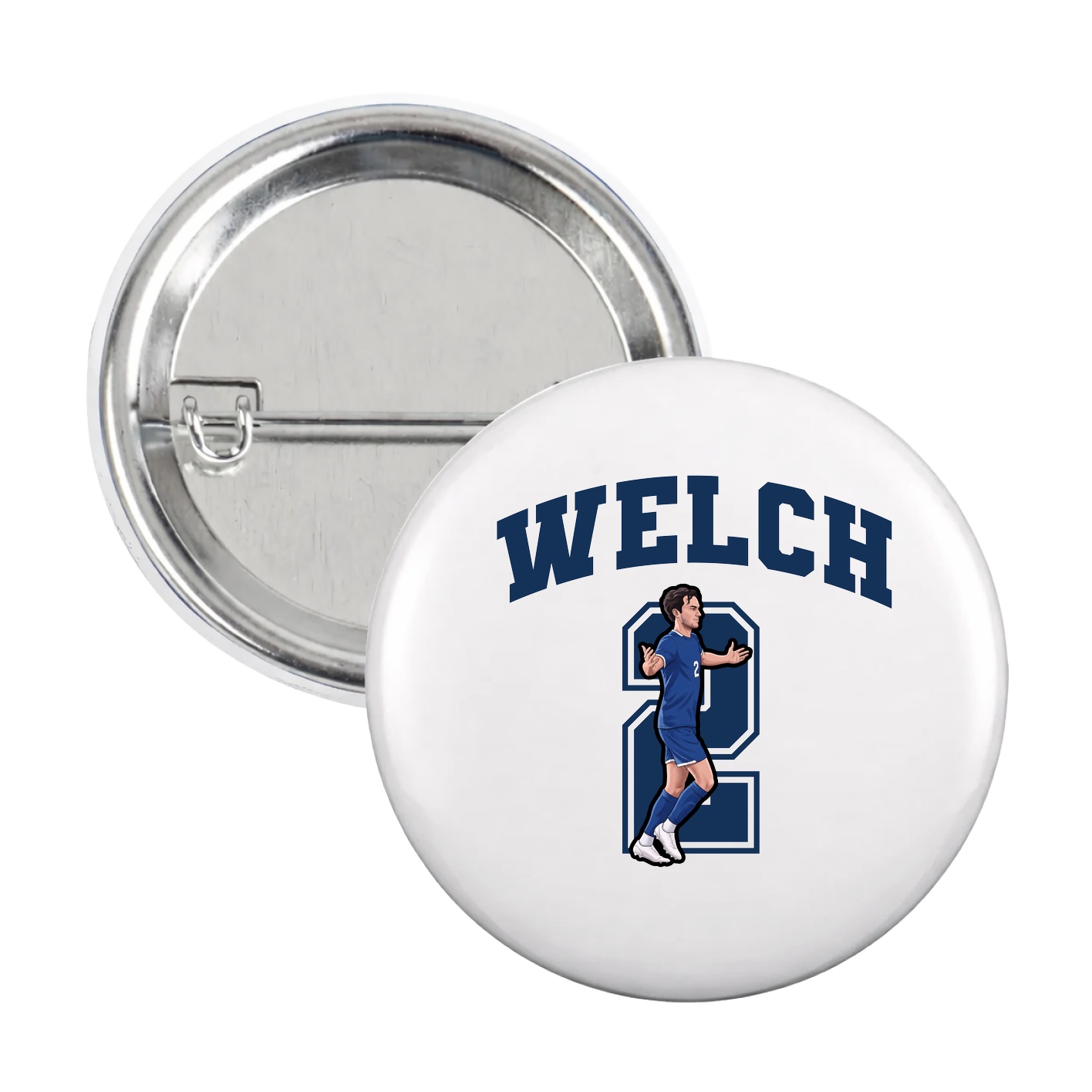 Game Day Button — Number in White