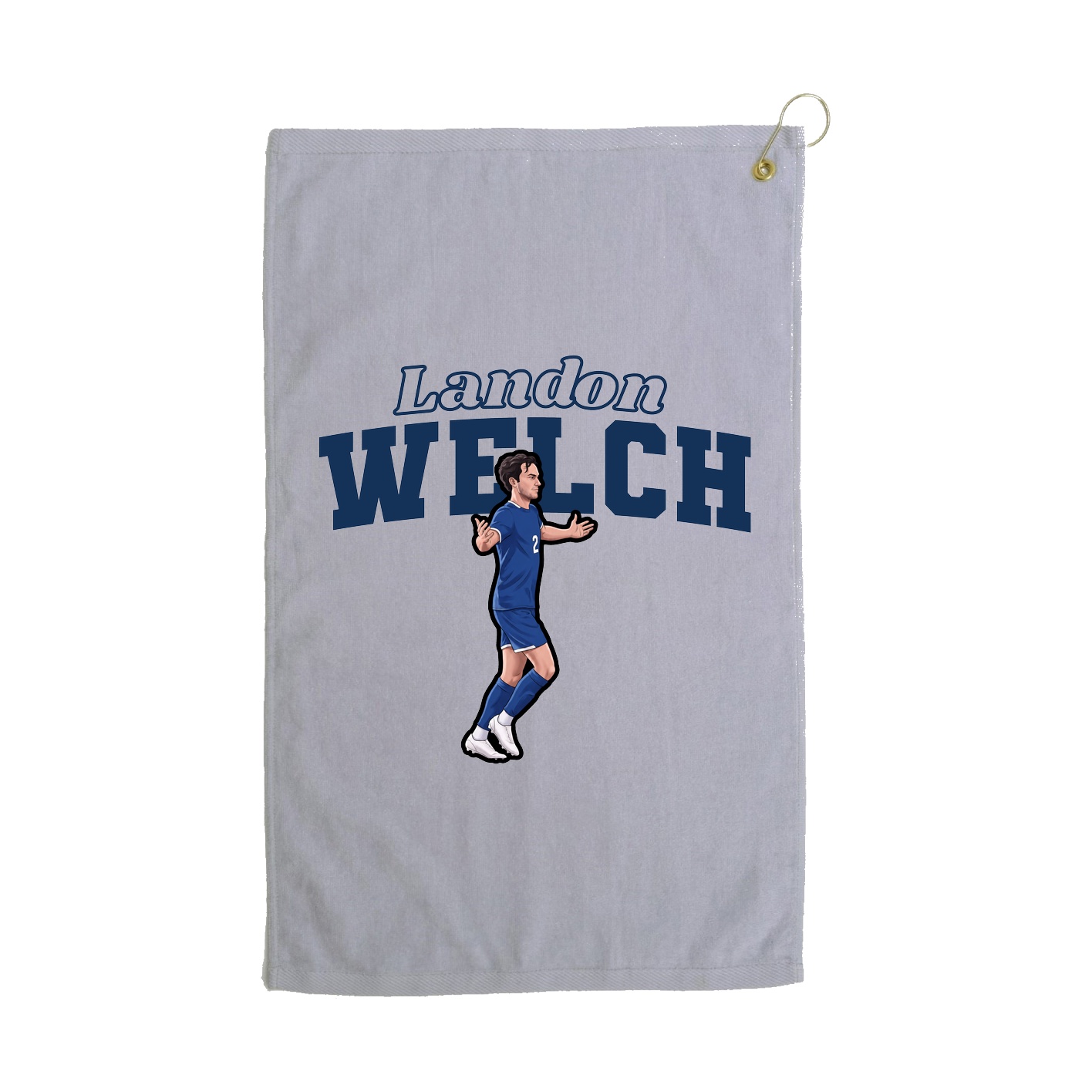 Golf Towel — Name Arch in Grey