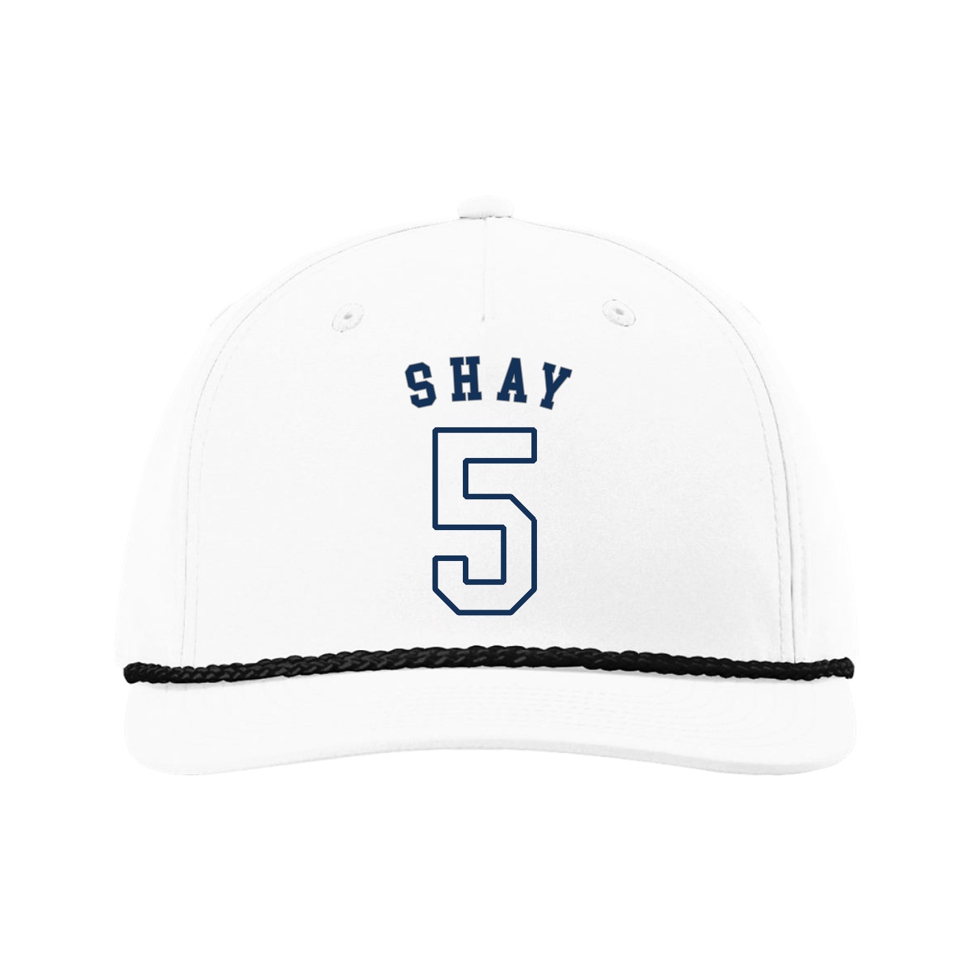 Five-Panel Classic Rope Cap — Shirsey Arch in White