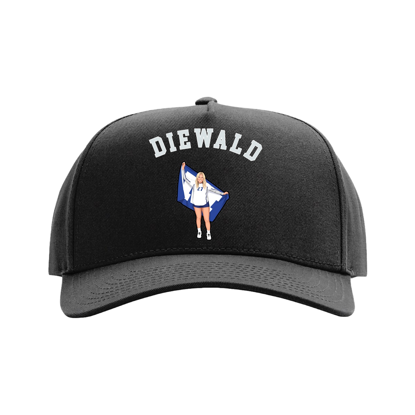 Full Fabric Five-Panel Champ Cap — Shirsey Arch in Black