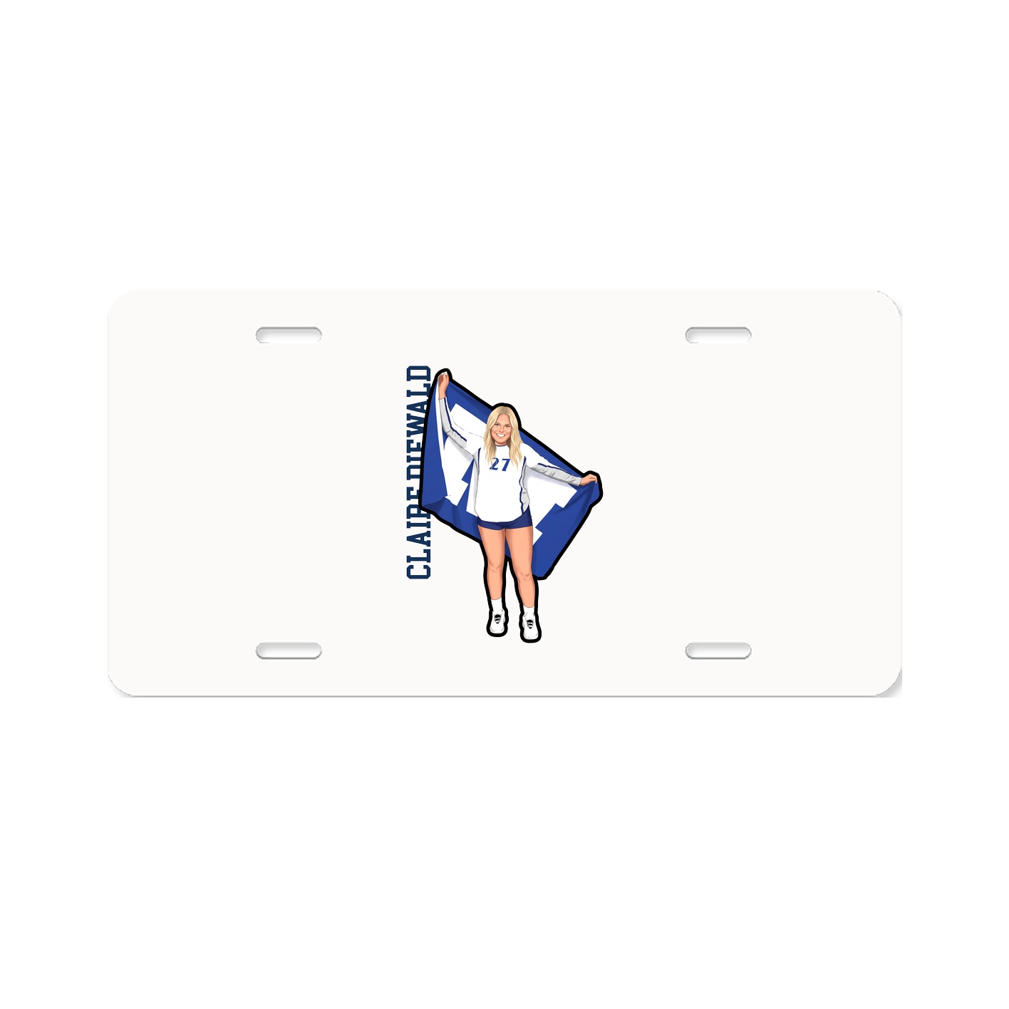 License Plate — Name Vertical in Classic