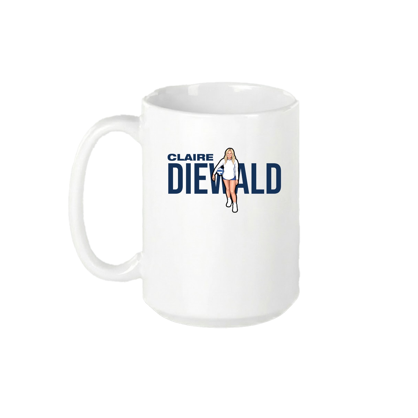 15oz Coffee Mug — Player Name in White