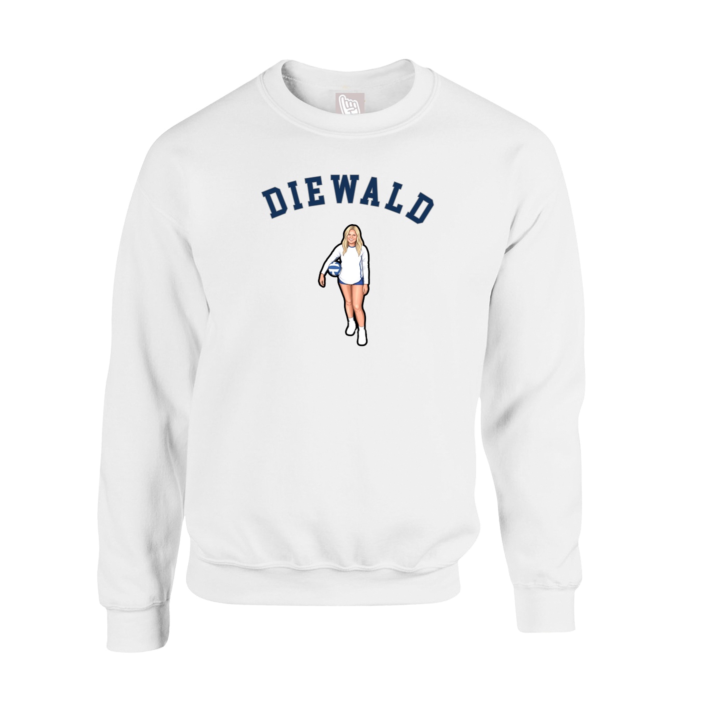 Fleece Crew — Shirsey Arch in White