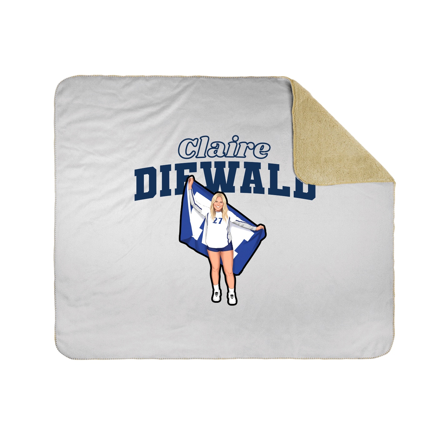 Throw Blanket — Name Arch in White
