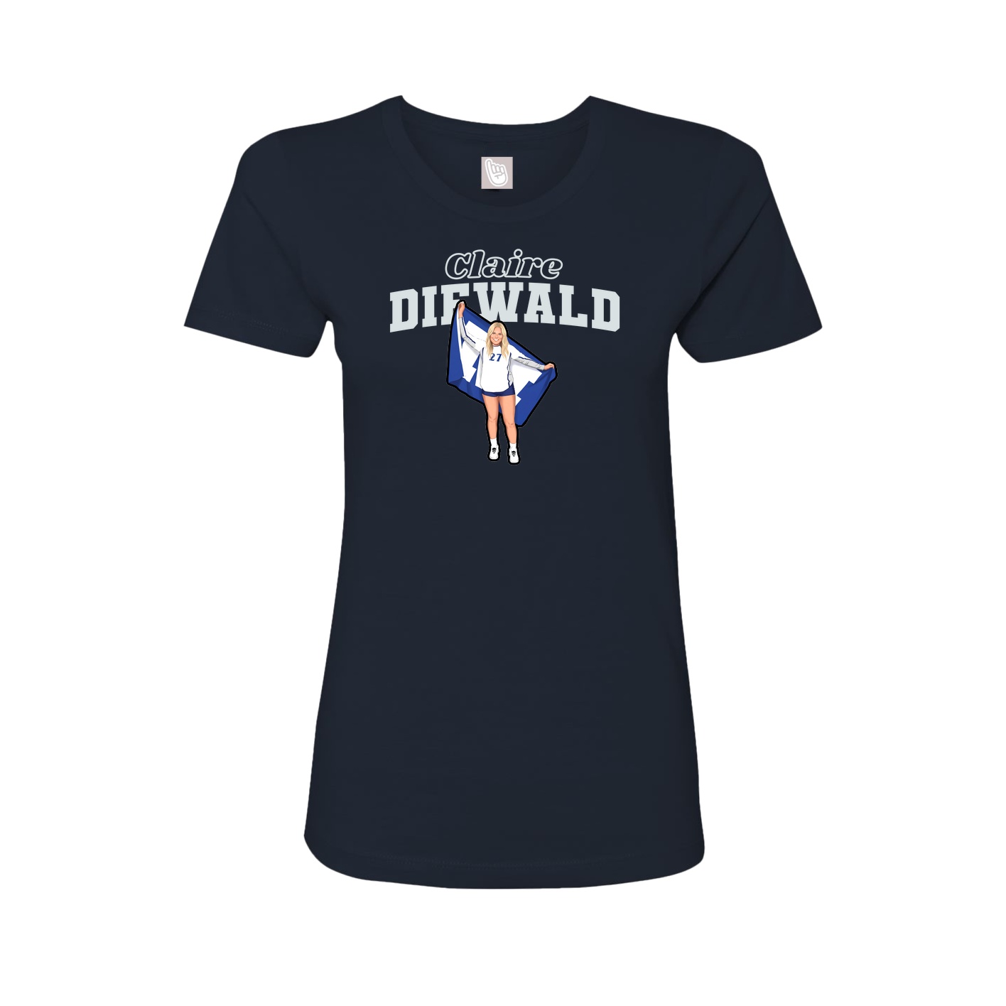 Fitted Women's Tee — Name Arch in Navy